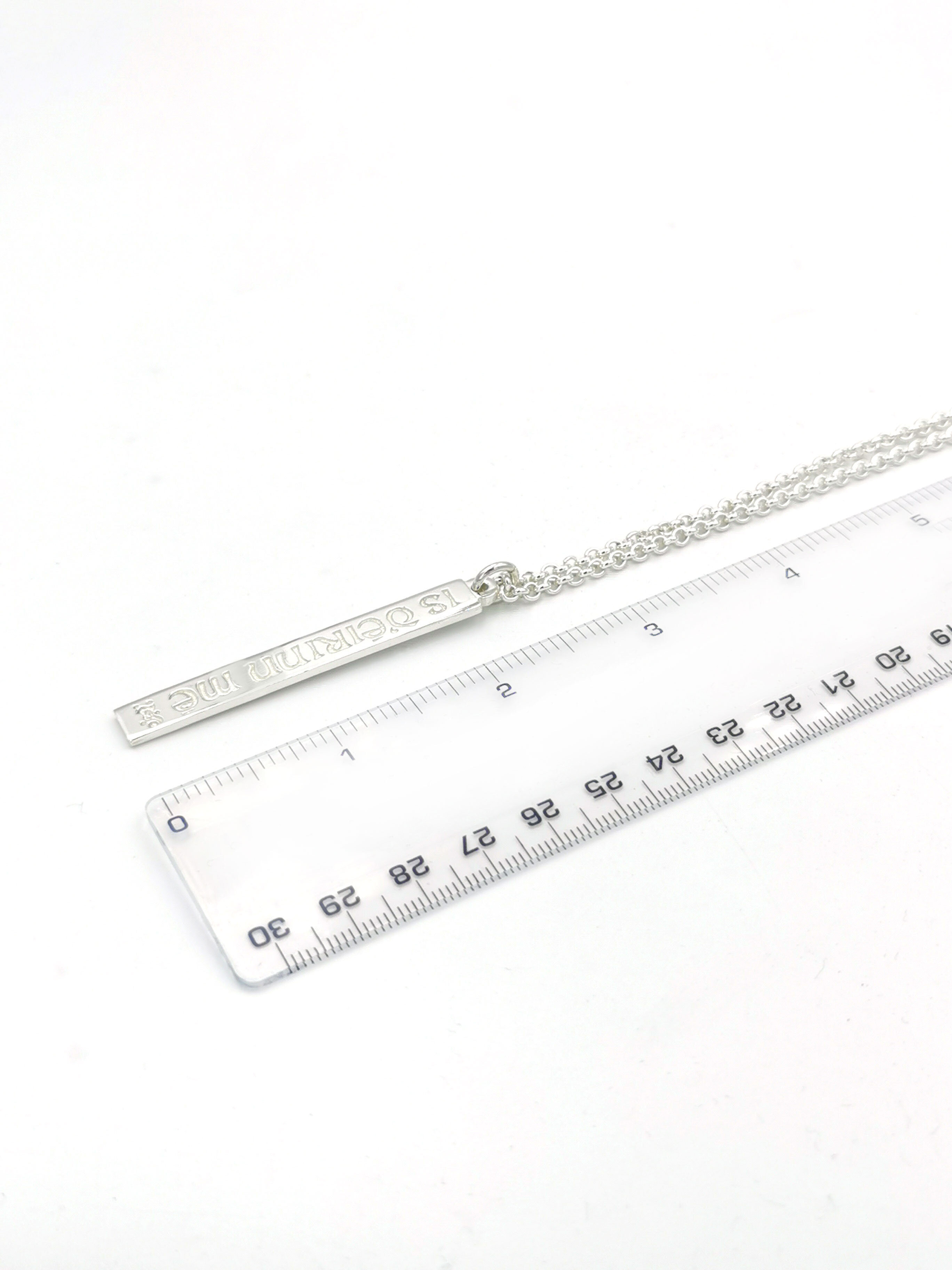 Irish Sterling Silver Gaelic Necklace With a Polished Finish. Picture For Scale.