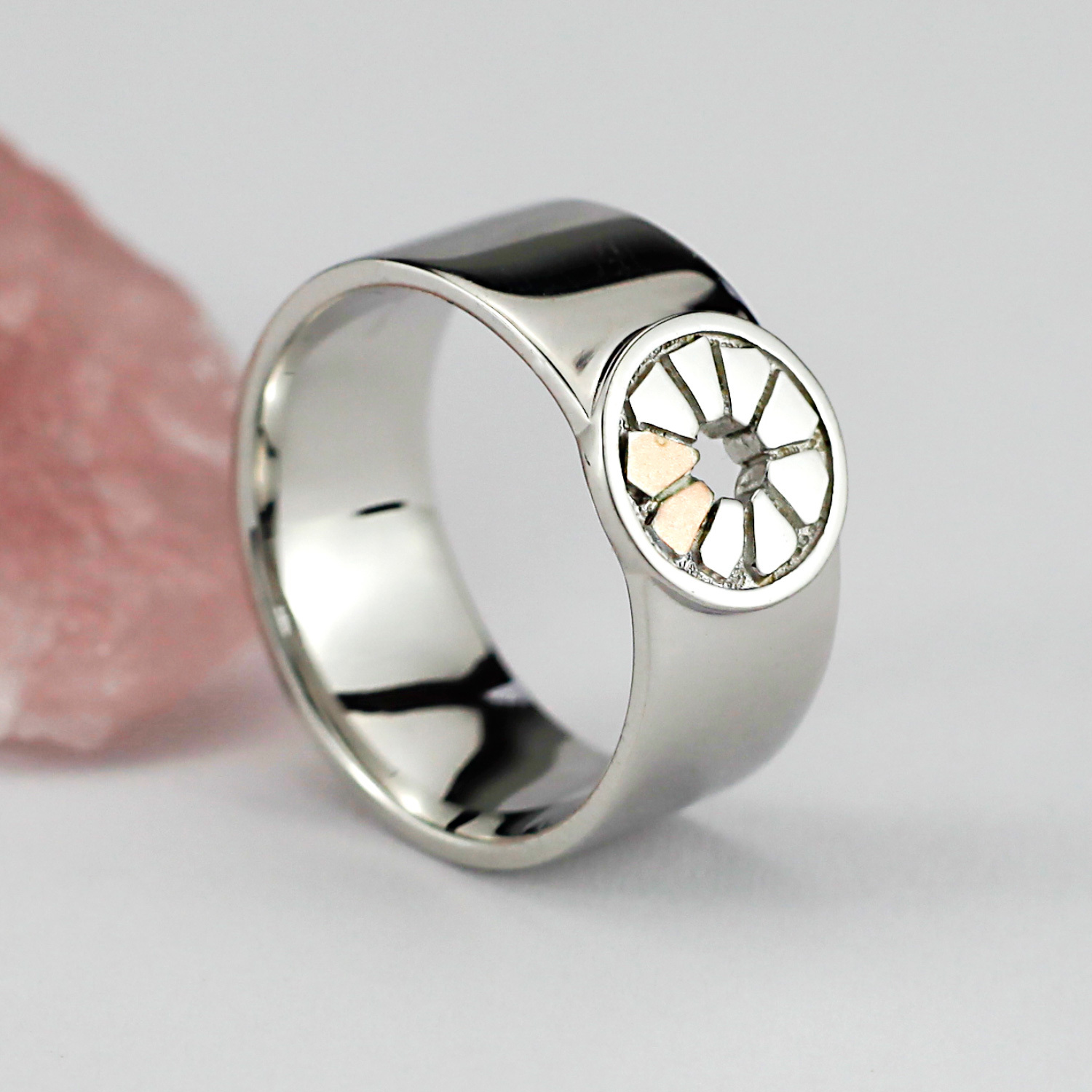 Sterling Silver & 10k Irish Rose Gold Giants Causeway Ring