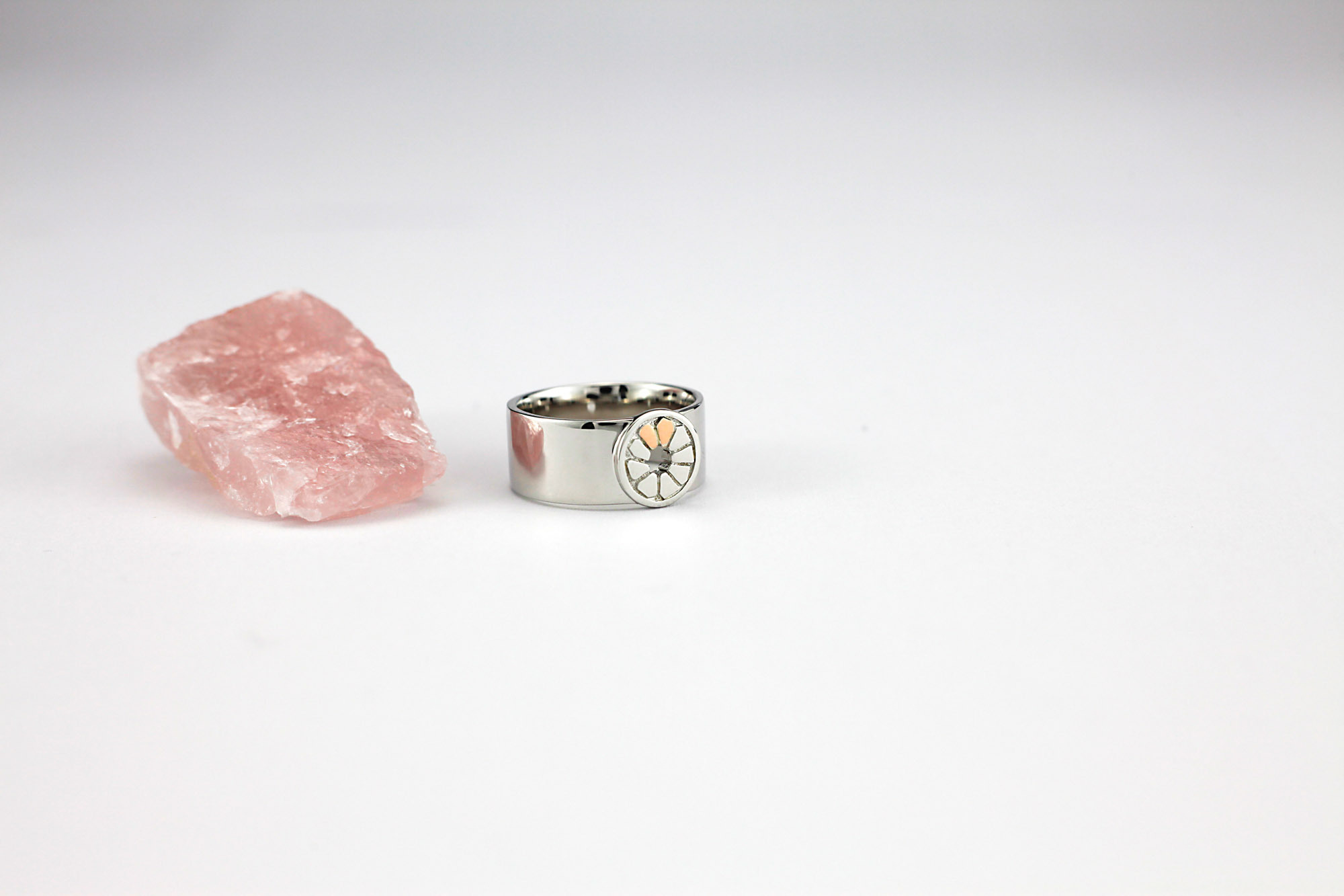 Striking Sterling Silver & Yellow Gold Irish Gold Ring For Women