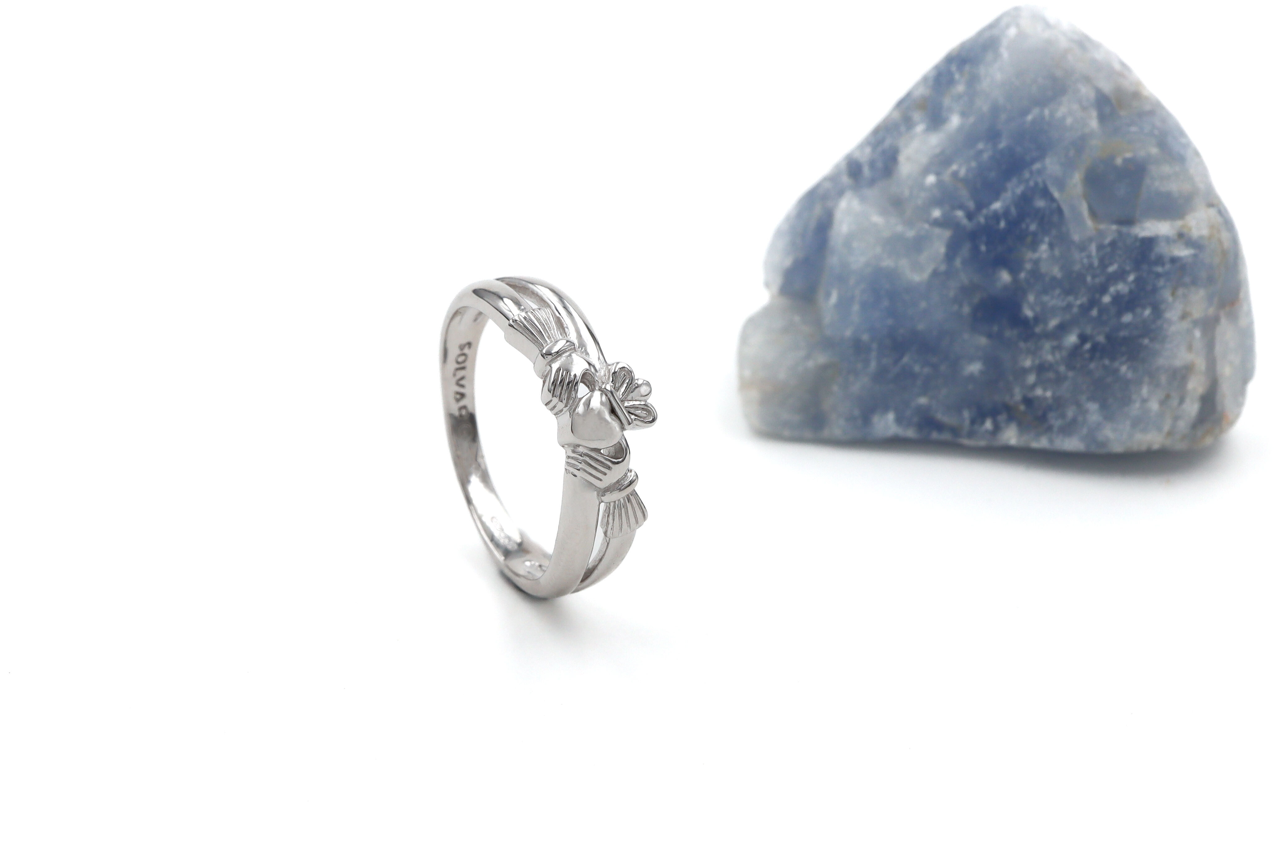 Sterling Silver Kiss Claddagh Ring Sku 1252 side
