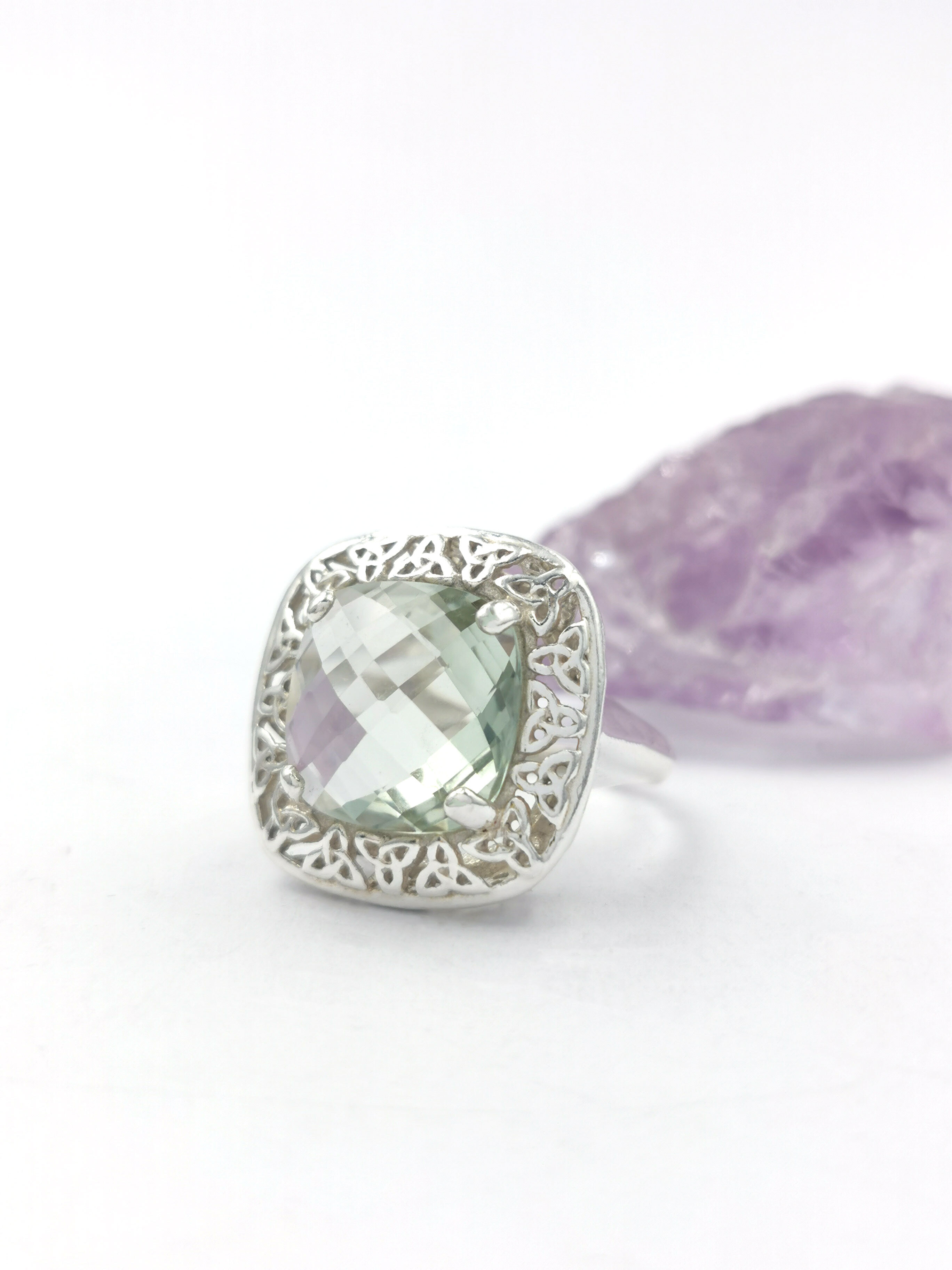 Womens Large Sterling Silver Trinity Knot Ring