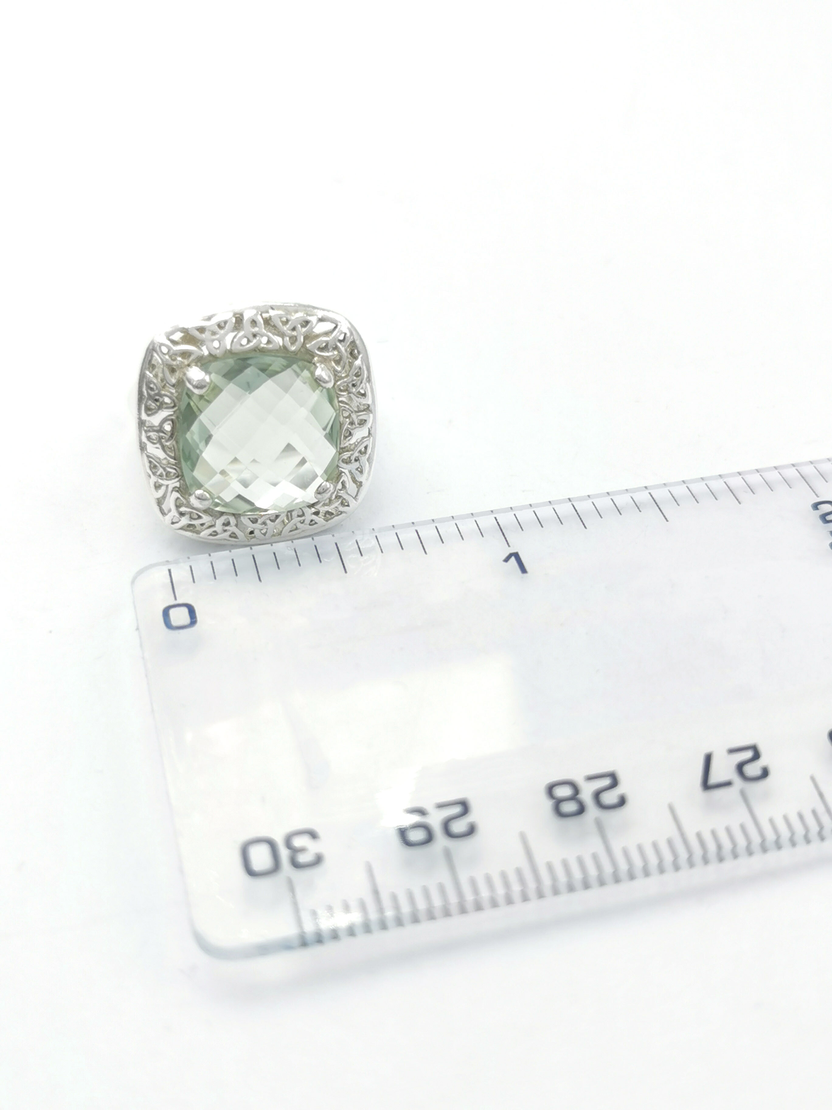 Large Womens Irish Sterling Silver Trinity Knot Ring. Picture For Scale.