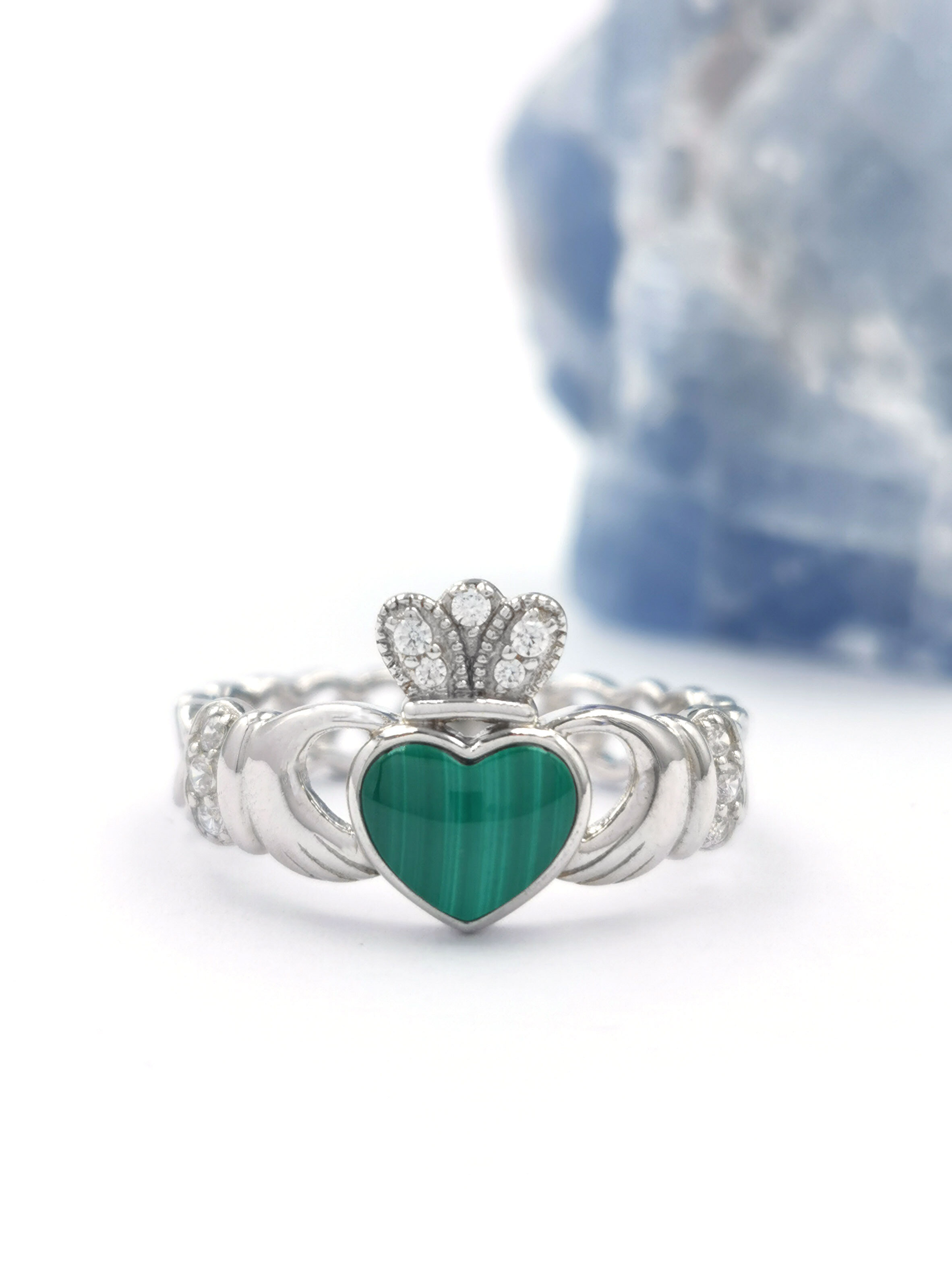 Womens Sterling Silver Claddagh Ring