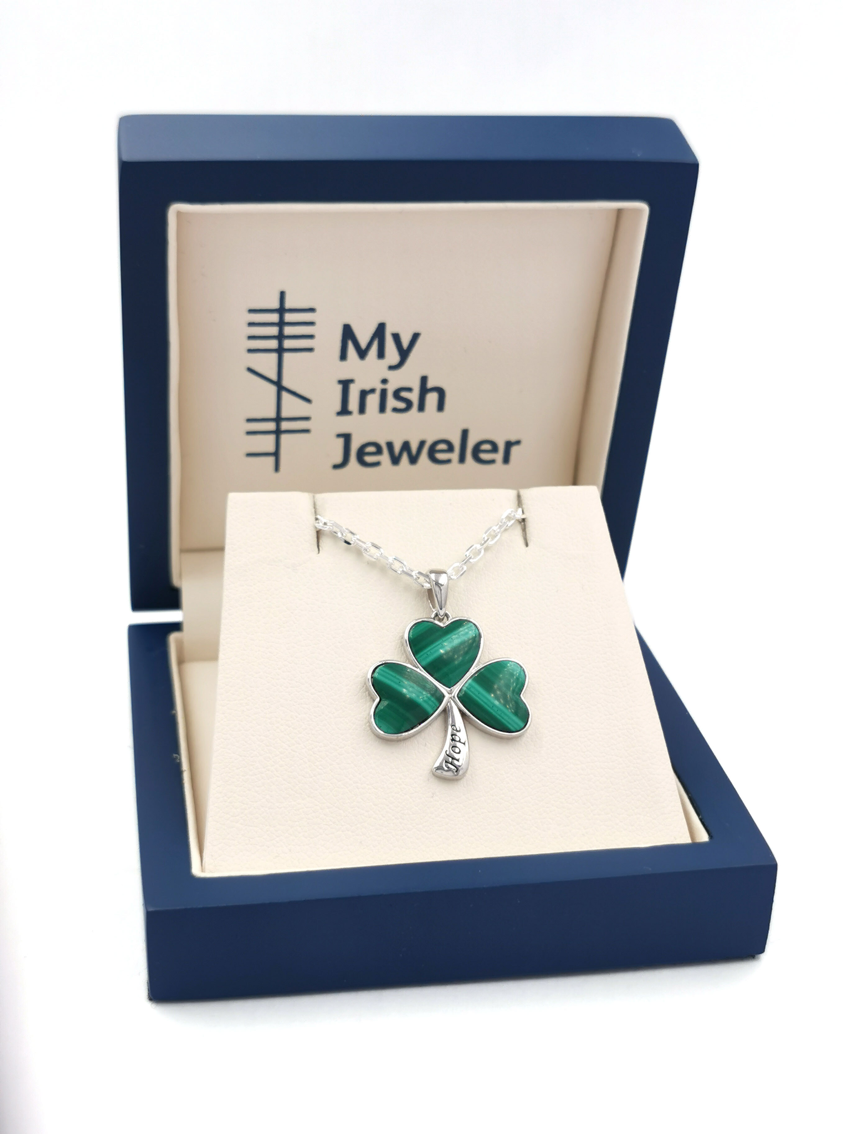 Attractive Sterling Silver Shamrock Necklace For Women. In Luxury Packaging.