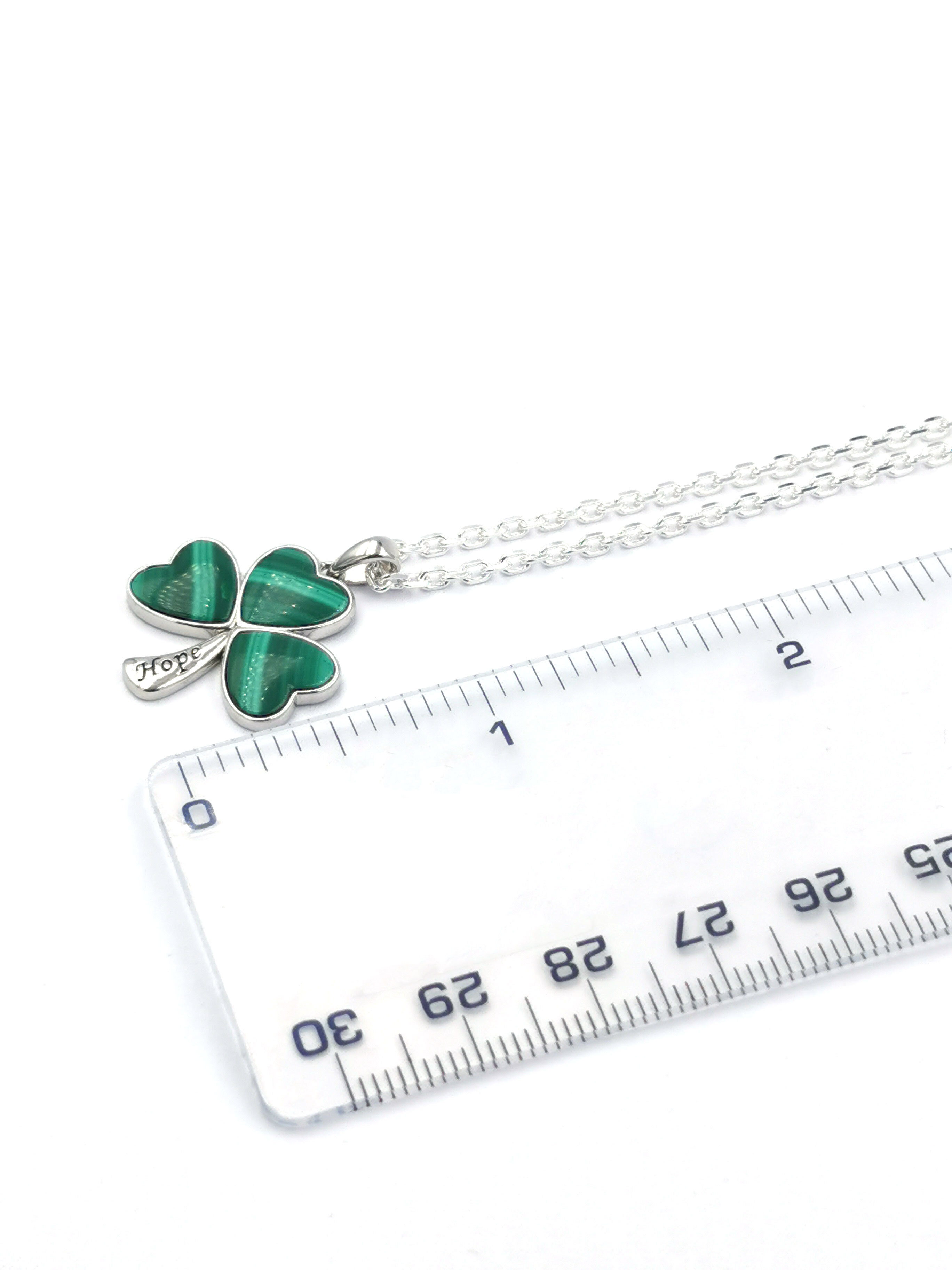 Real Sterling Silver Shamrock Necklace For Women. Picture For Scale.