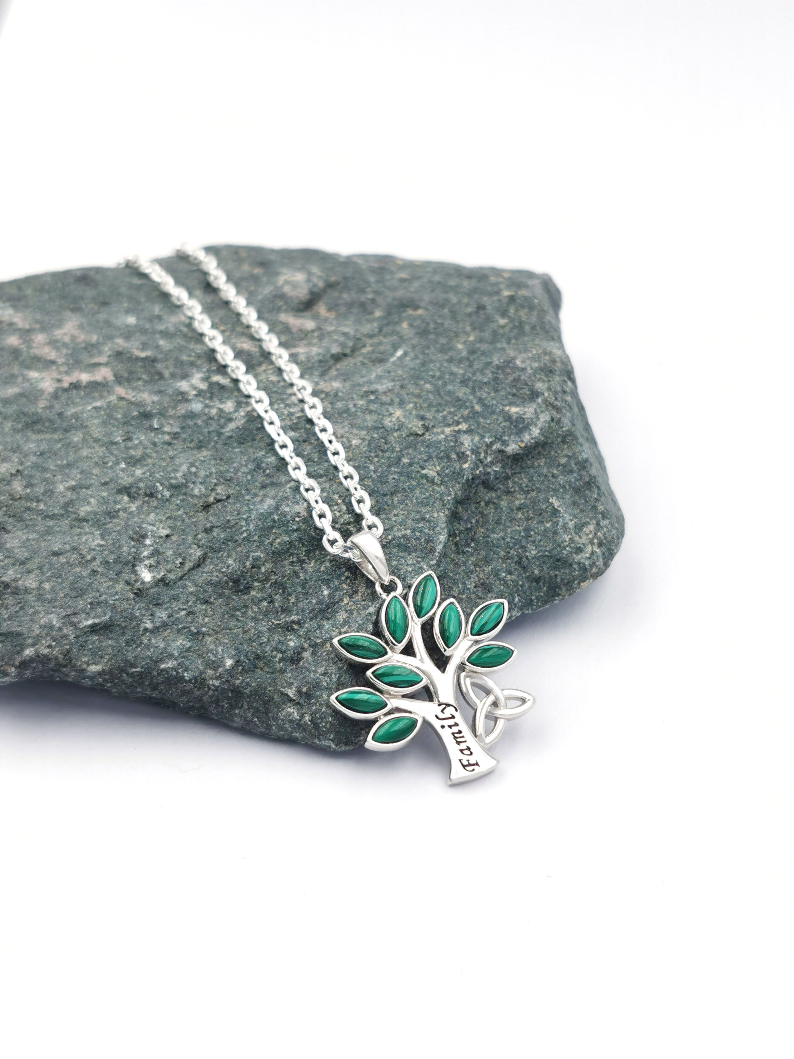 Womens Tree of Life & Trinity Knot Necklace in Real Sterling Silver
