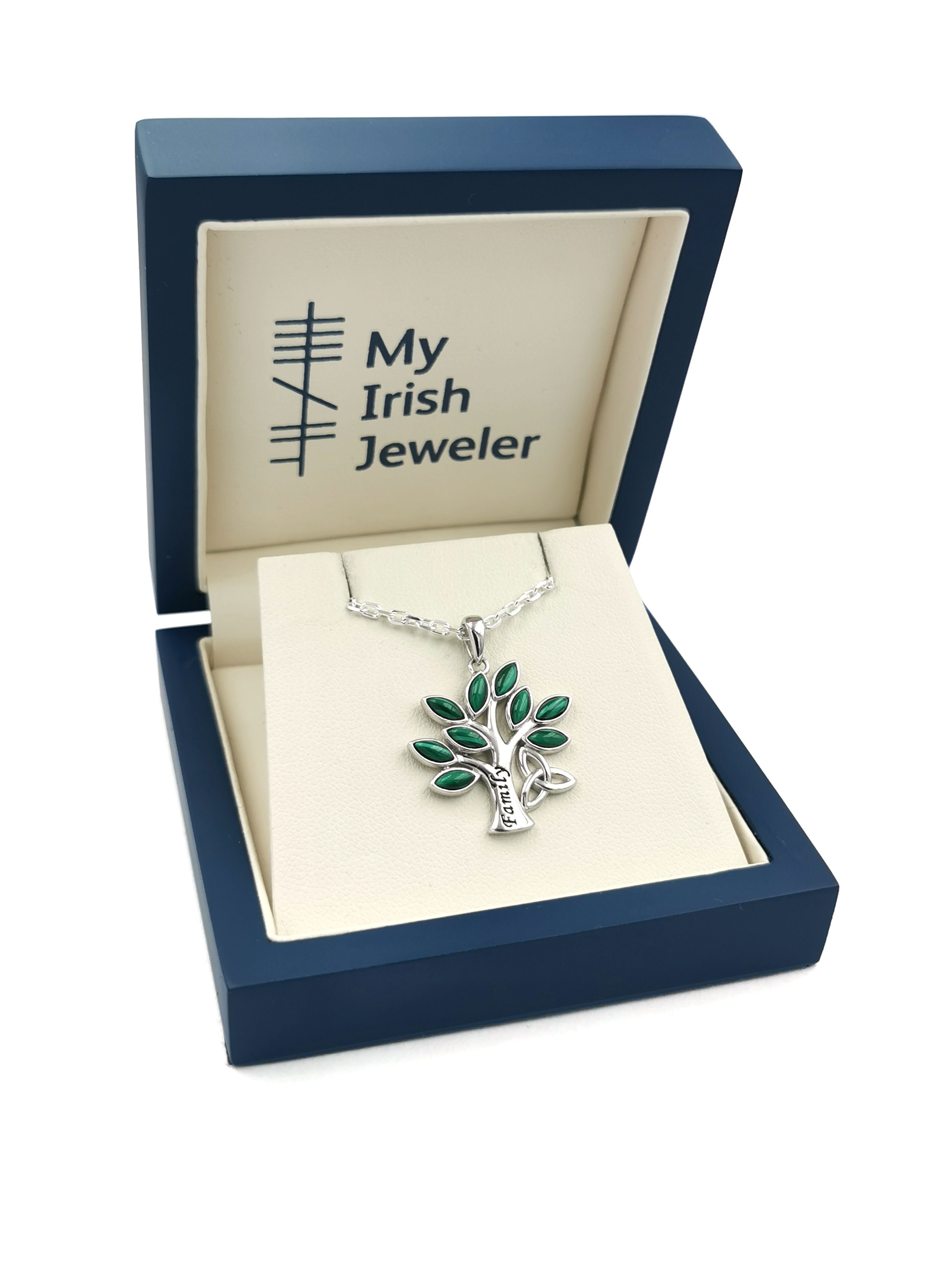 Womens Sterling Silver Tree of Life & Trinity Knot Necklace. In Luxury Packaging.