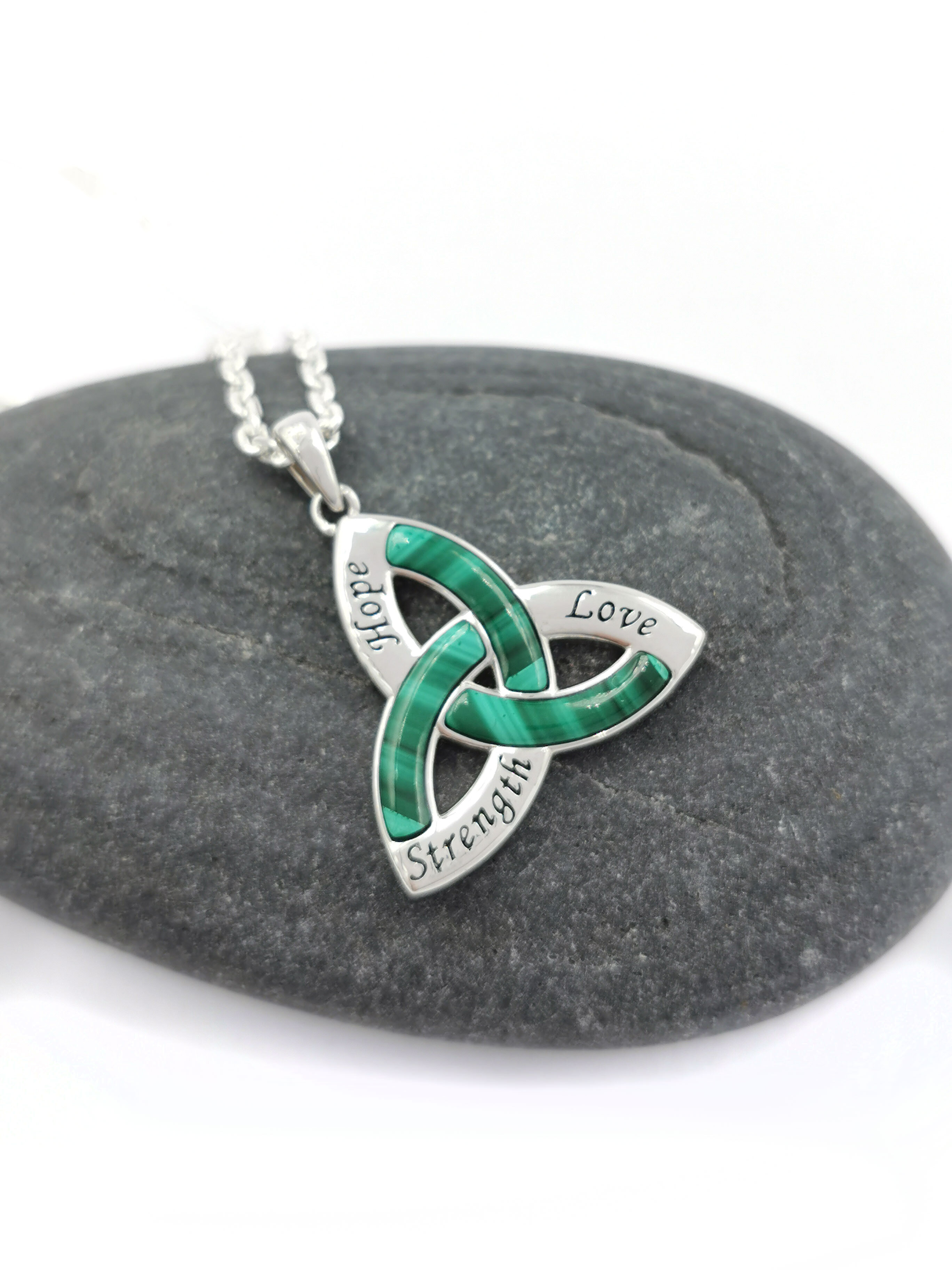 Striking Sterling Silver Trinity Knot Necklace For Women