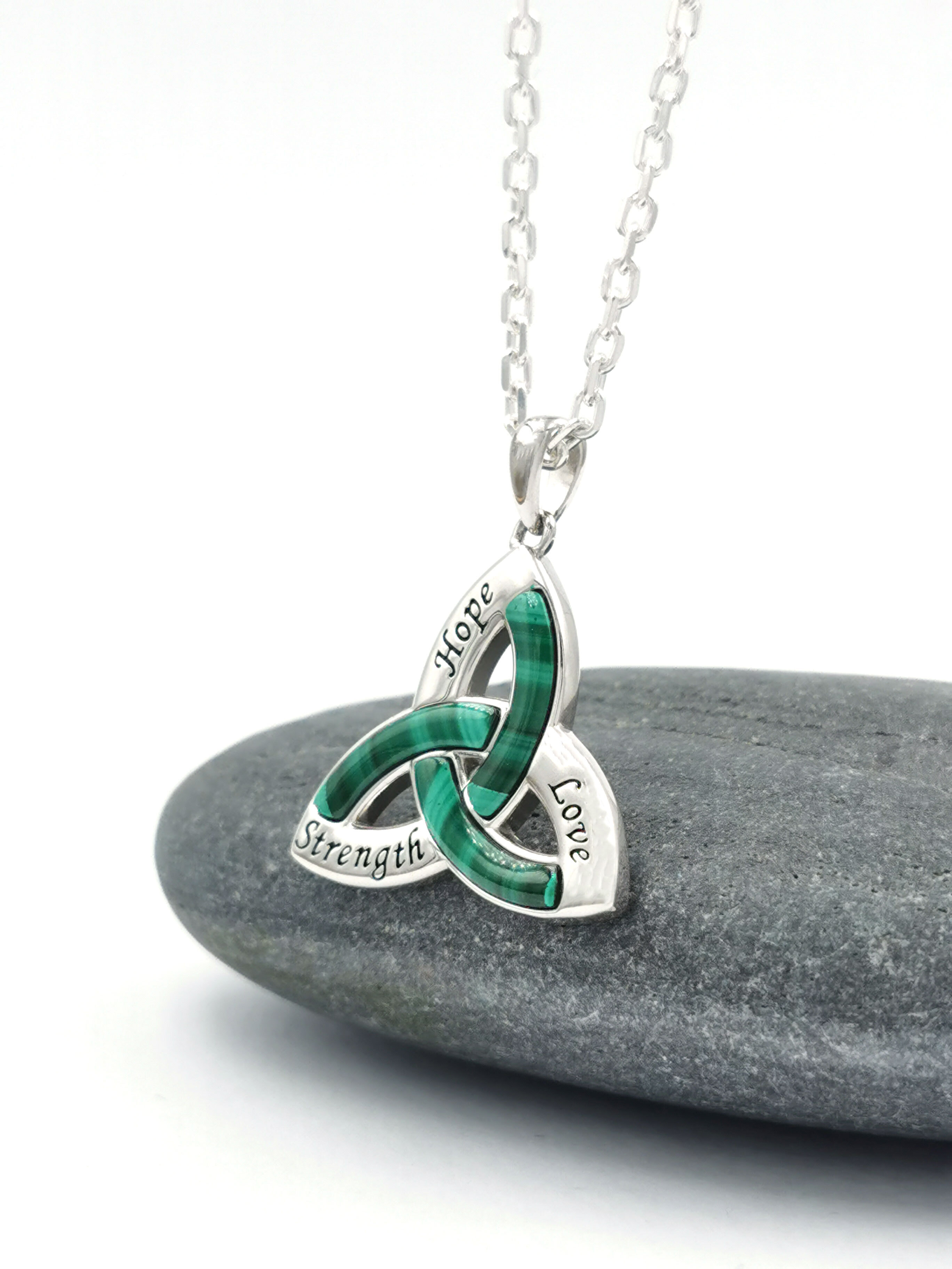 Womens Trinity Knot Necklace in Sterling Silver