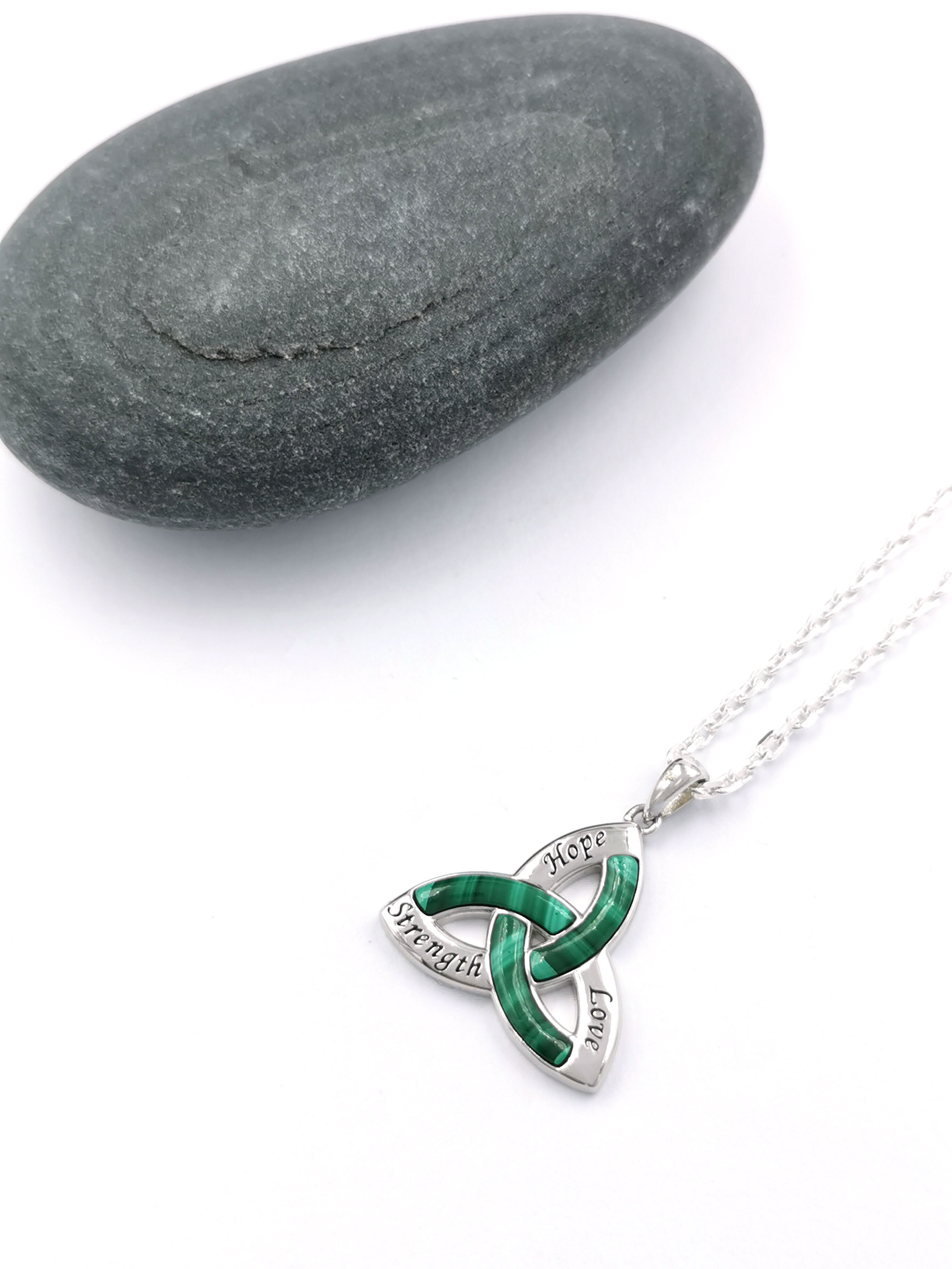 Womens Trinity Knot Necklace in Real Sterling Silver