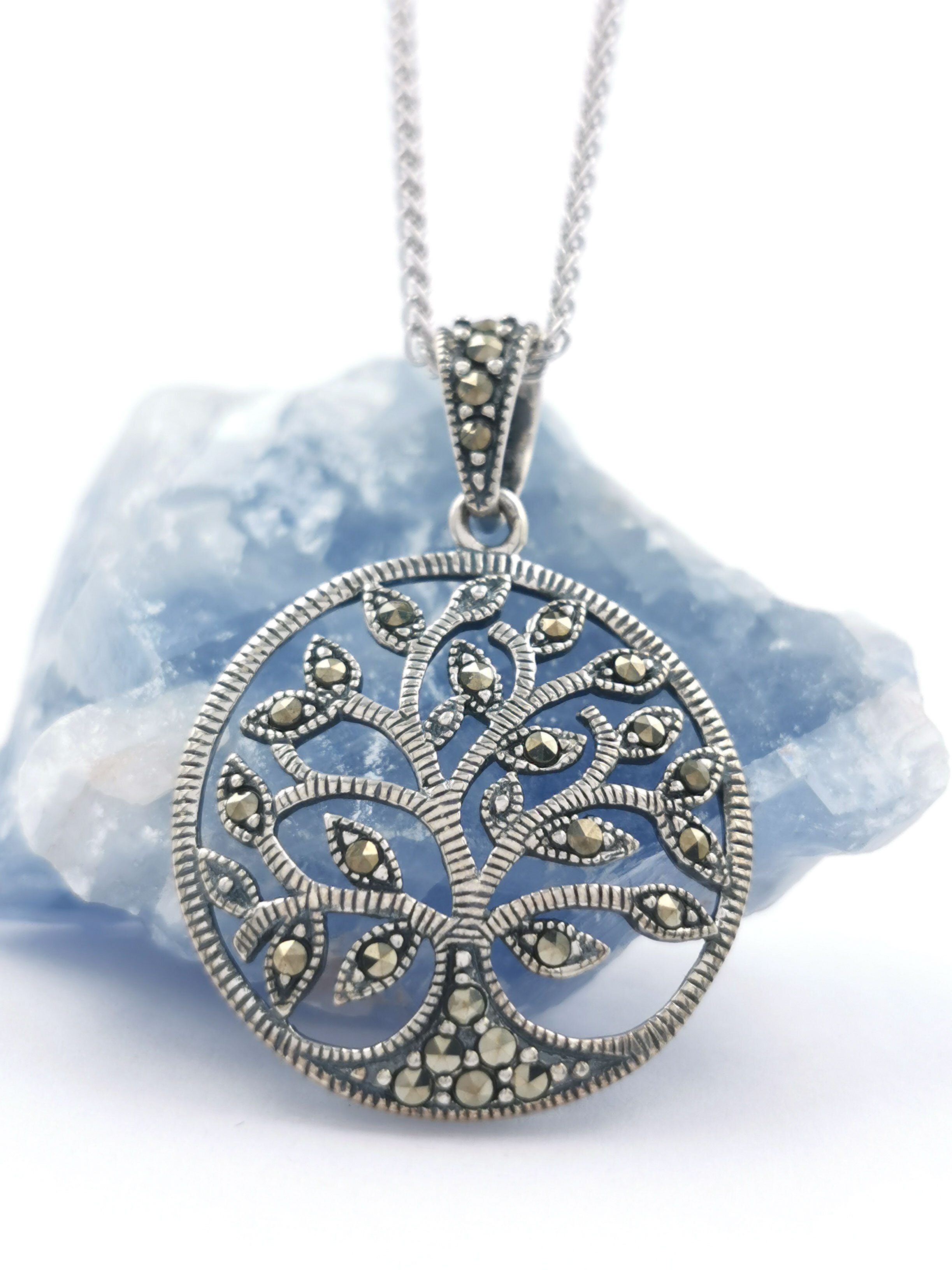 Womens Medium Sized Tree of Life Necklace in Real Sterling Silver