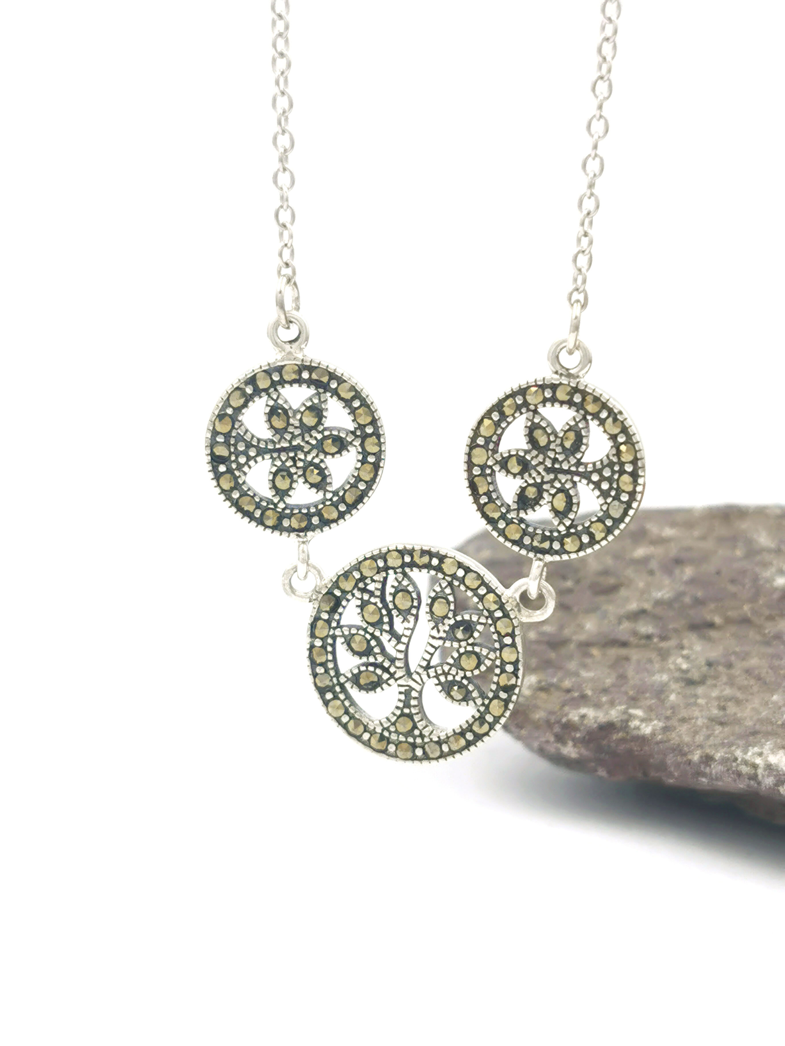Genuine Sterling Silver Tree of Life Necklace With a Oxidised Finish For Women