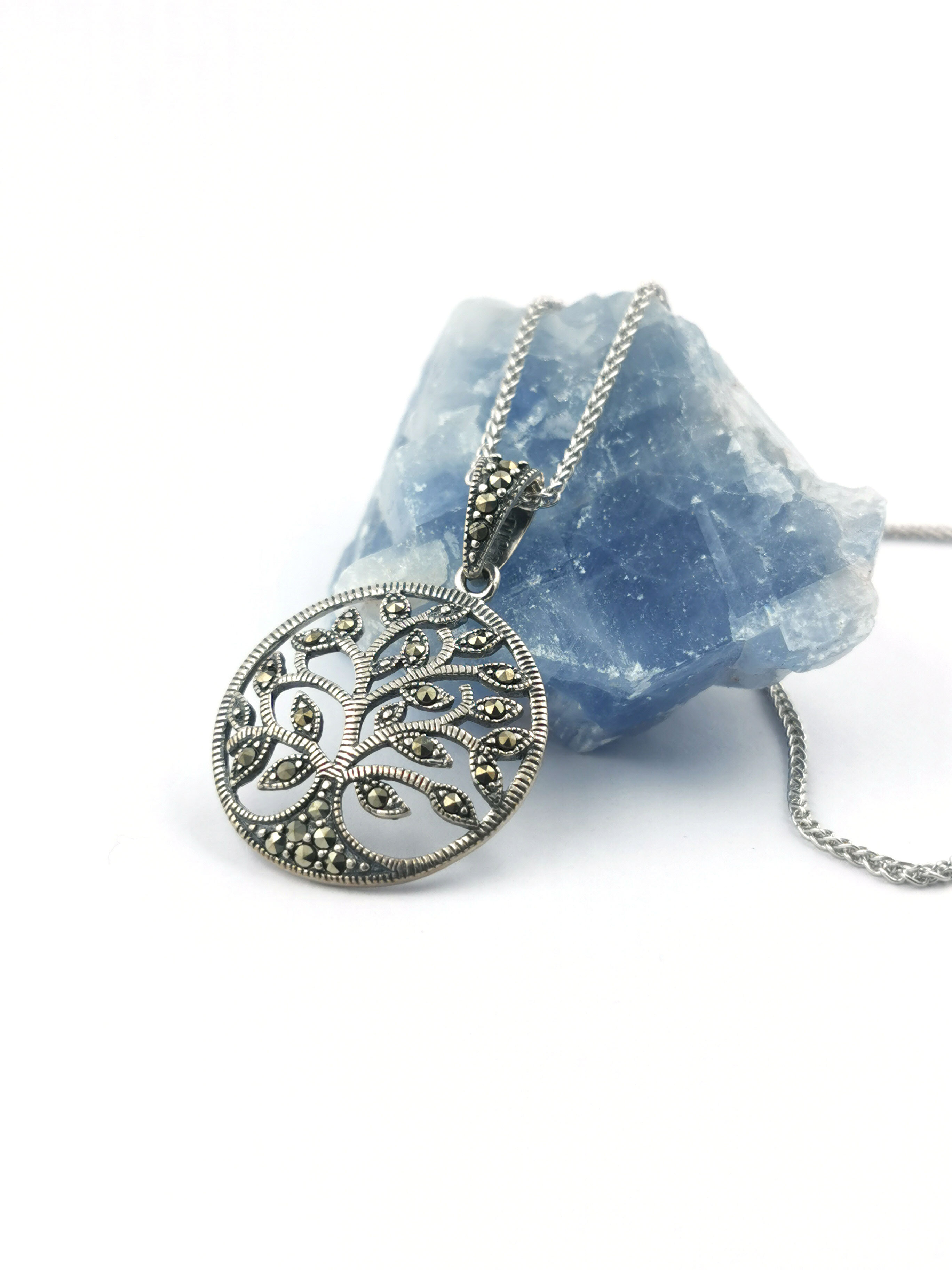 Womens Medium Sized Tree of Life Necklace in Real Sterling Silver