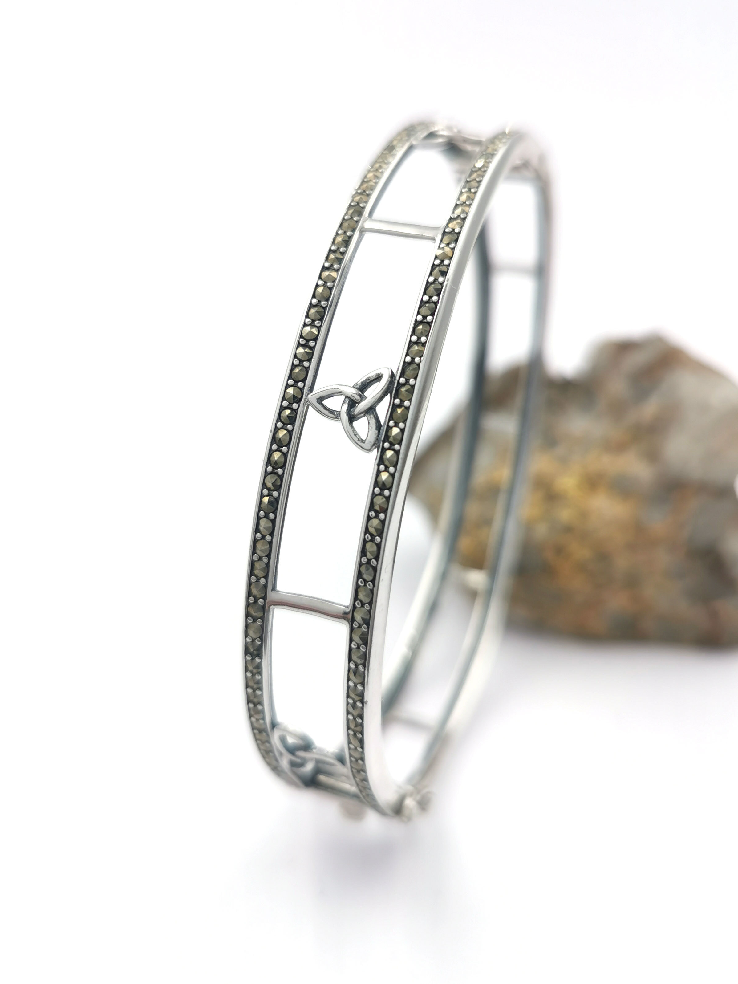 Gorgeous Sterling Silver Trinity Knot Bracelet For Women With a Polished Finish