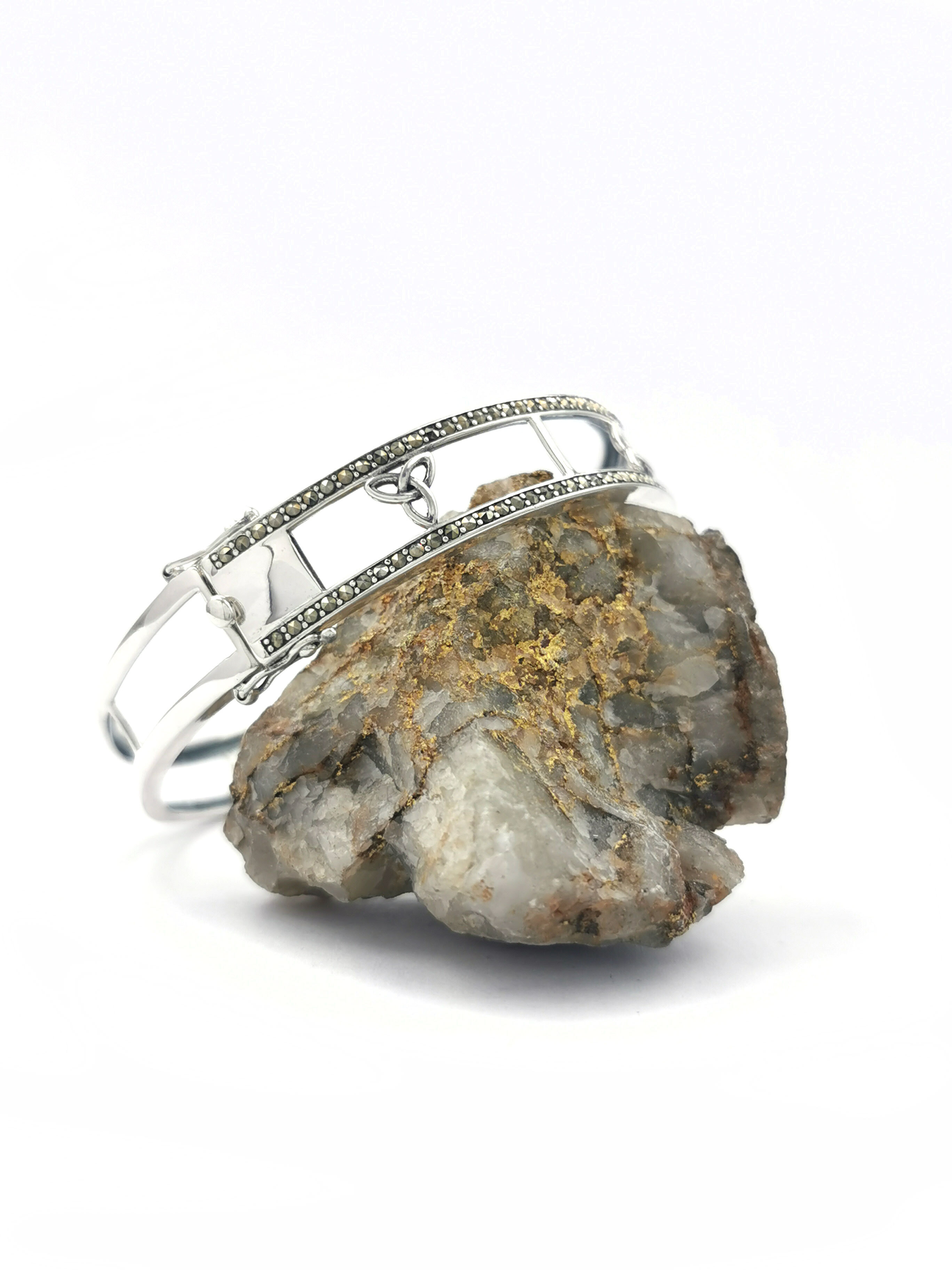 Attractive Sterling Silver Trinity Knot Bracelet With a Polished Finish For Women