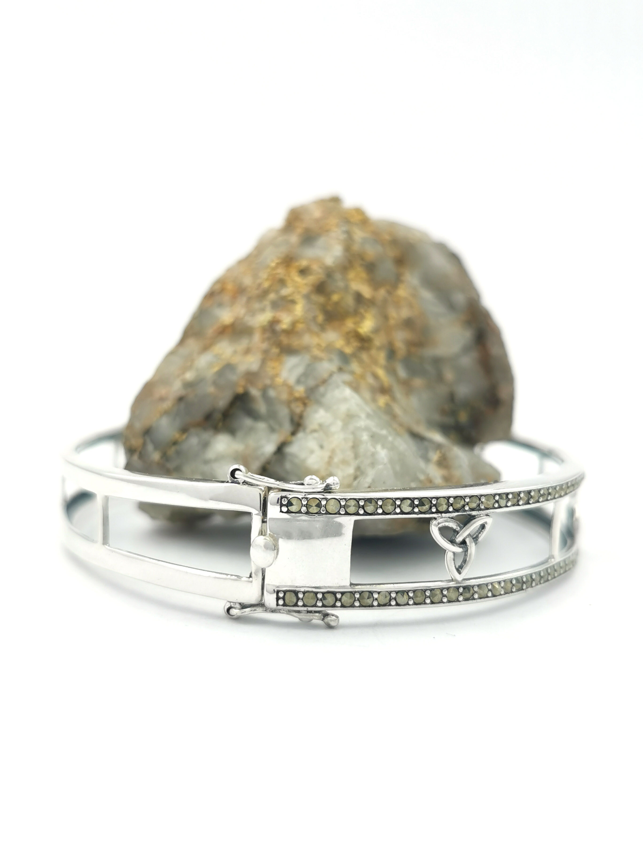 Irish Sterling Silver Trinity Knot Bracelet For Women With a Polished Finish