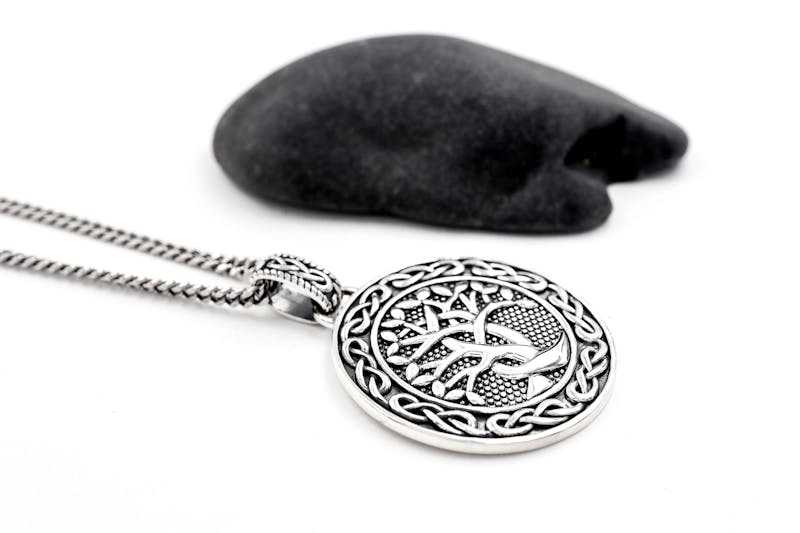 Real Sterling Silver Tree of Life & Celtic Knot Necklace