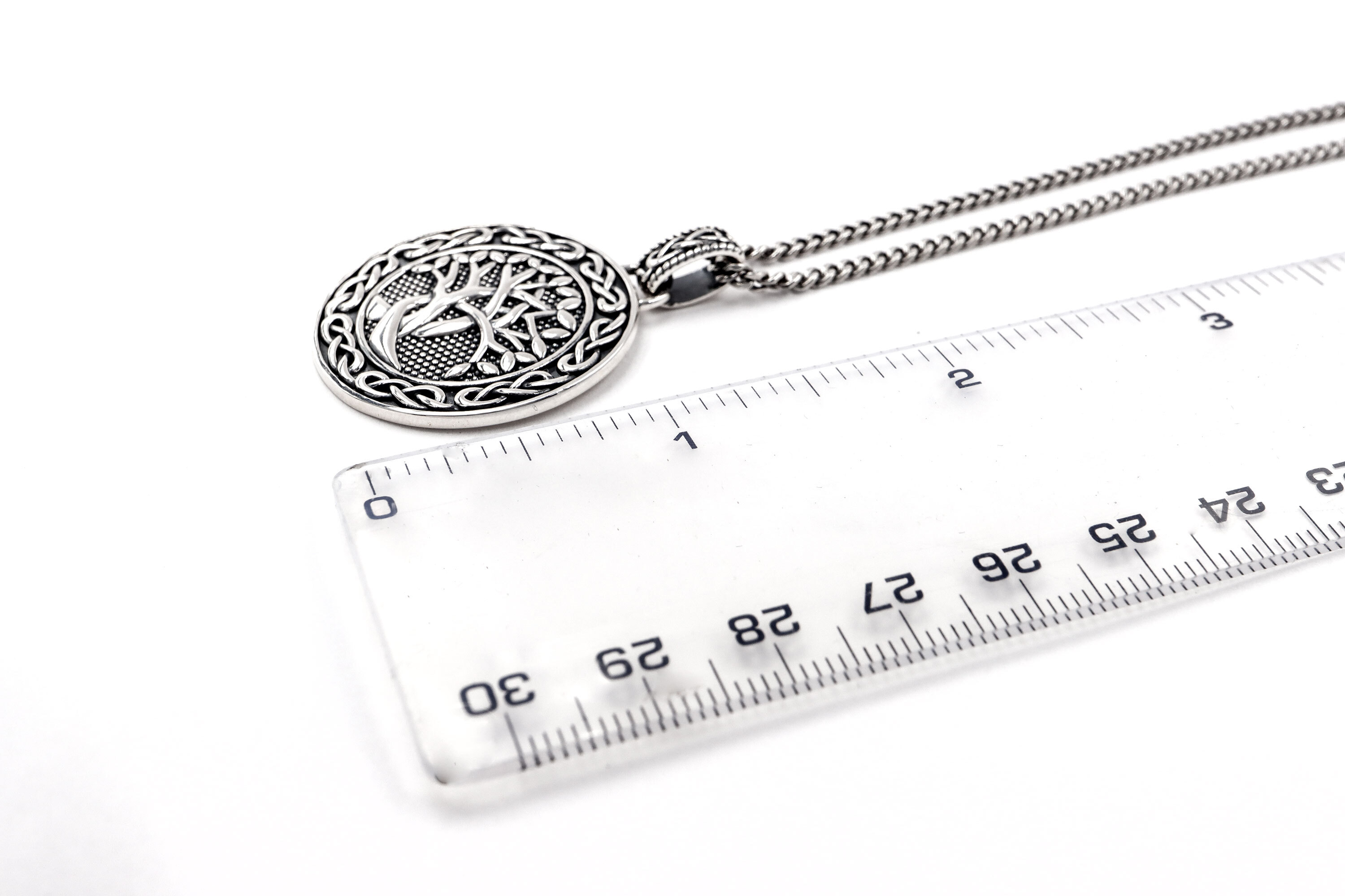 Attractive Sterling Silver Tree of Life & Celtic Knot Necklace