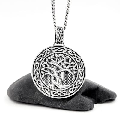 Silver Gents Tree of Life Pendant