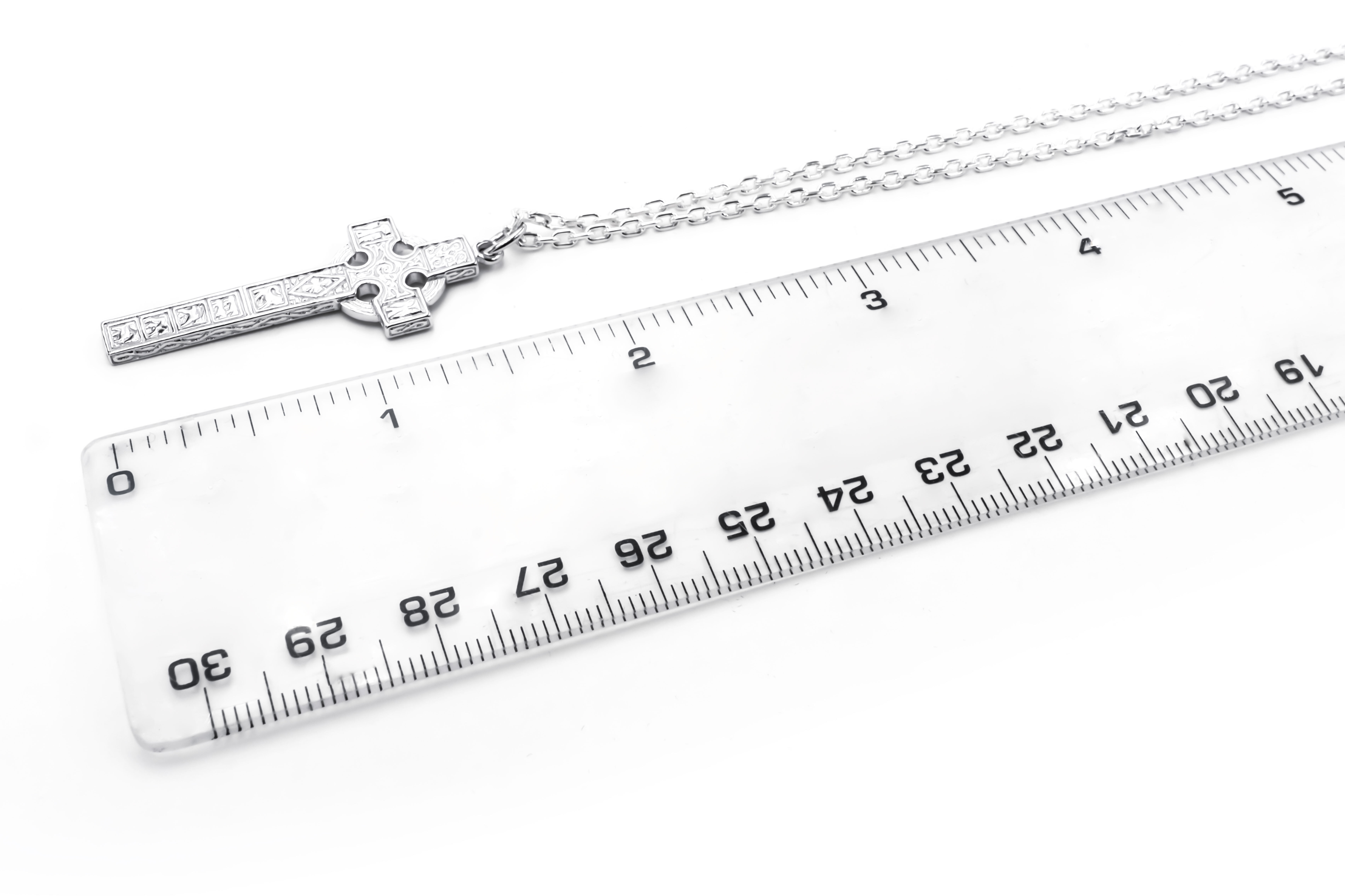 Striking Sterling Silver Celtic Cross & High Crosses Of Ireland Necklace