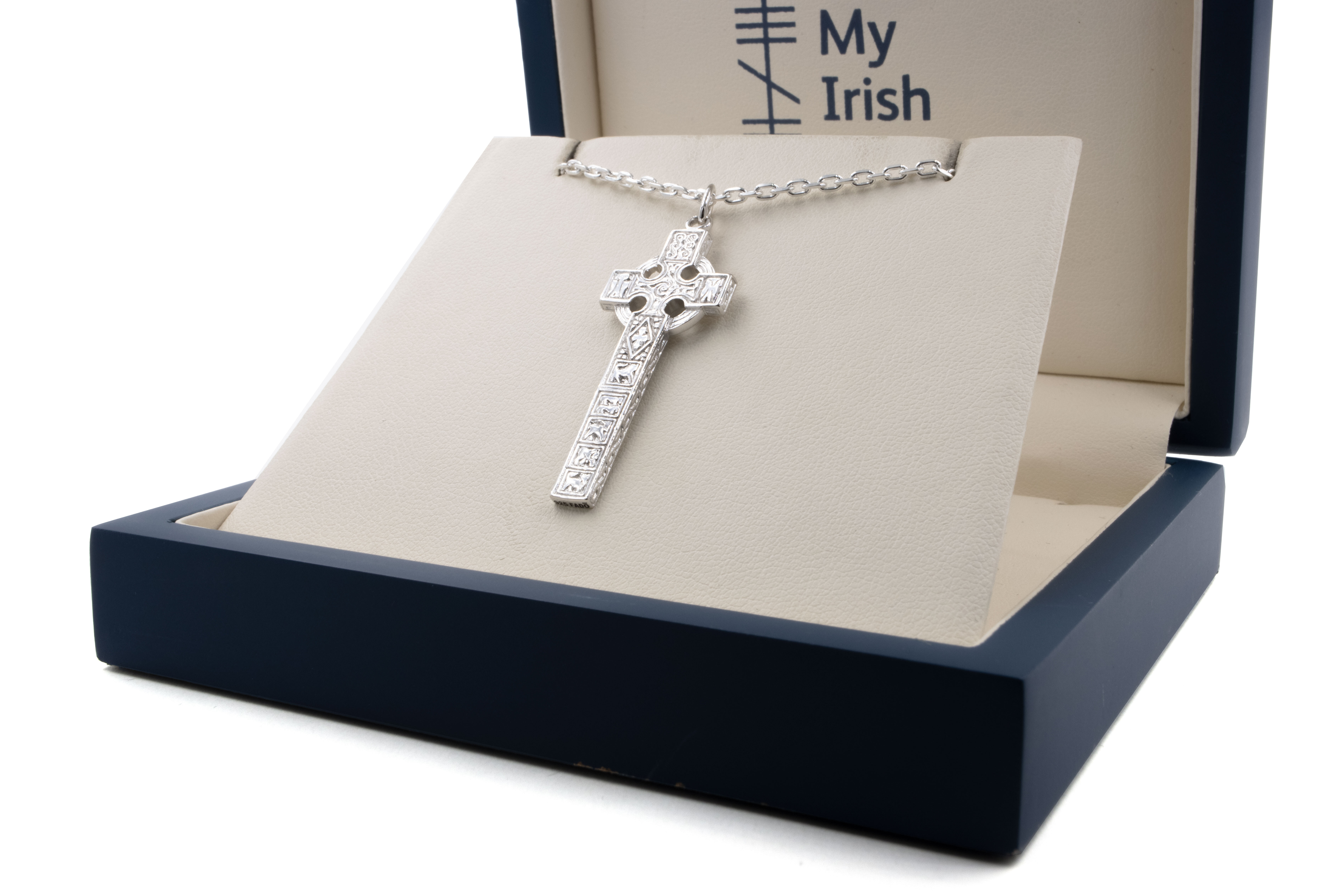 Irish Sterling Silver Celtic Cross & High Crosses Of Ireland Necklace