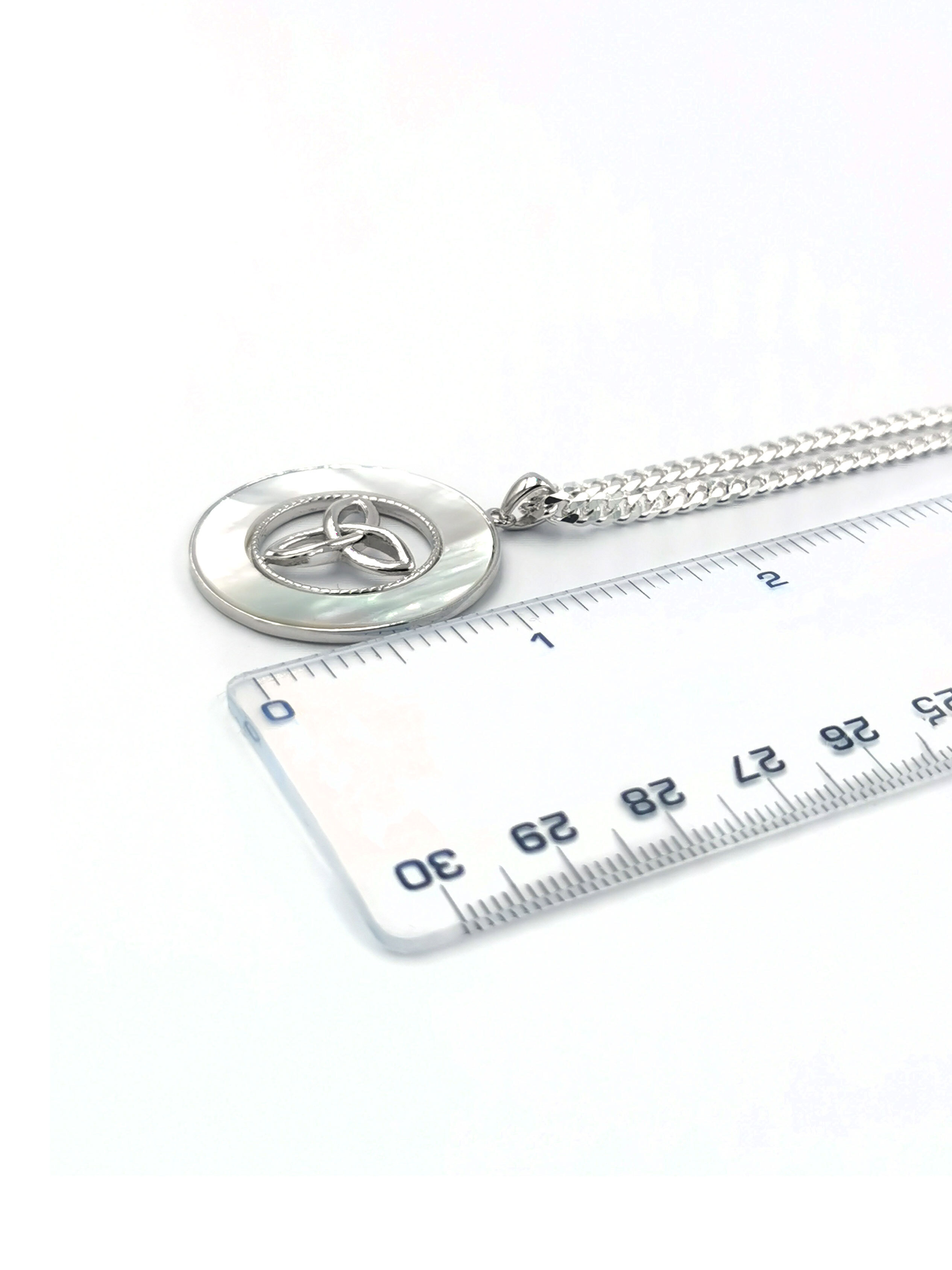 Large Attractive Sterling Silver Trinity Knot Necklace For Women