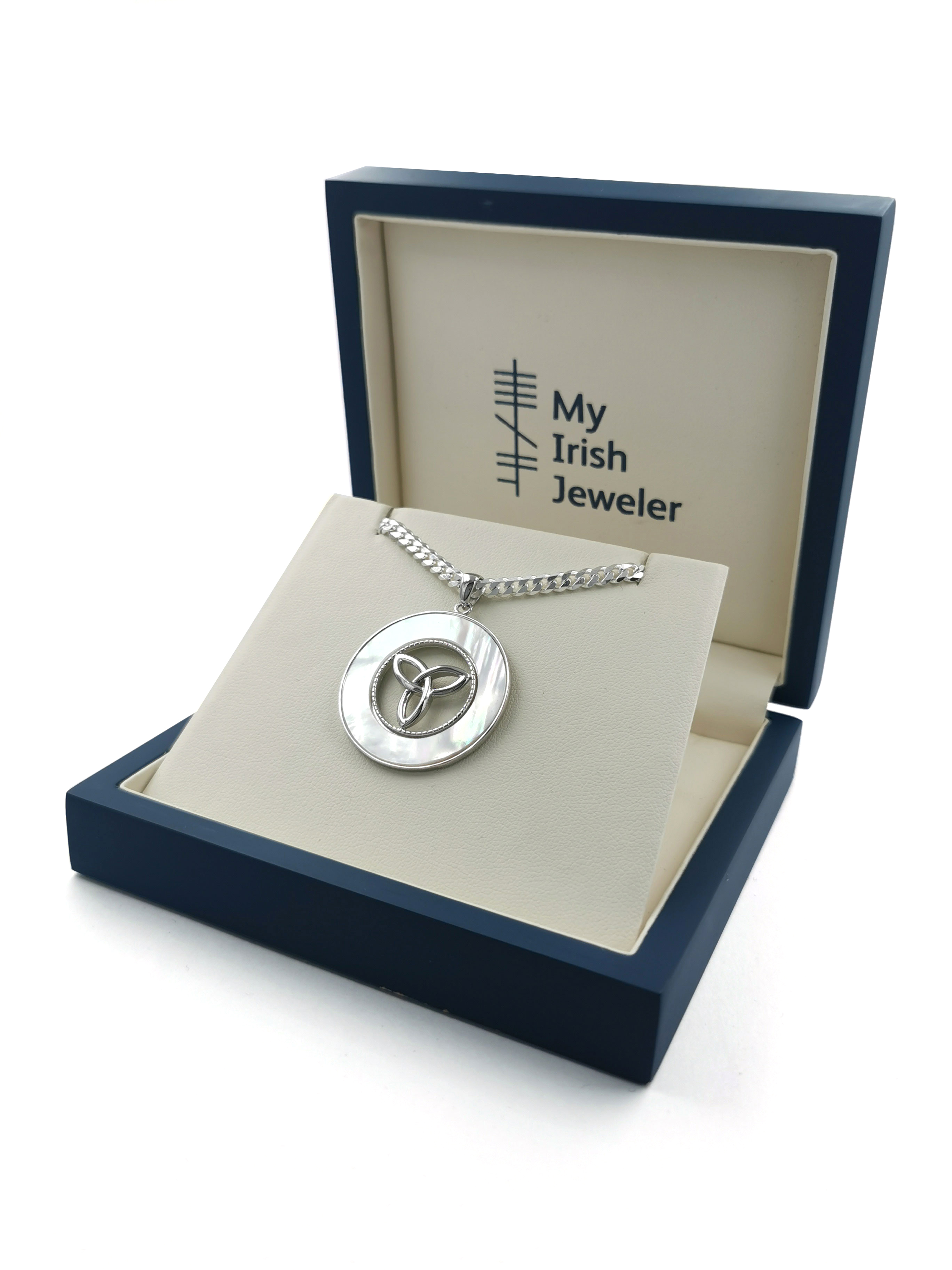 Irish Sterling Silver Trinity Knot Necklace For Women