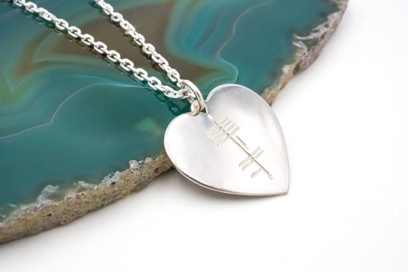Customizable Sterling Silver Ogham Personalizable Necklace For Women