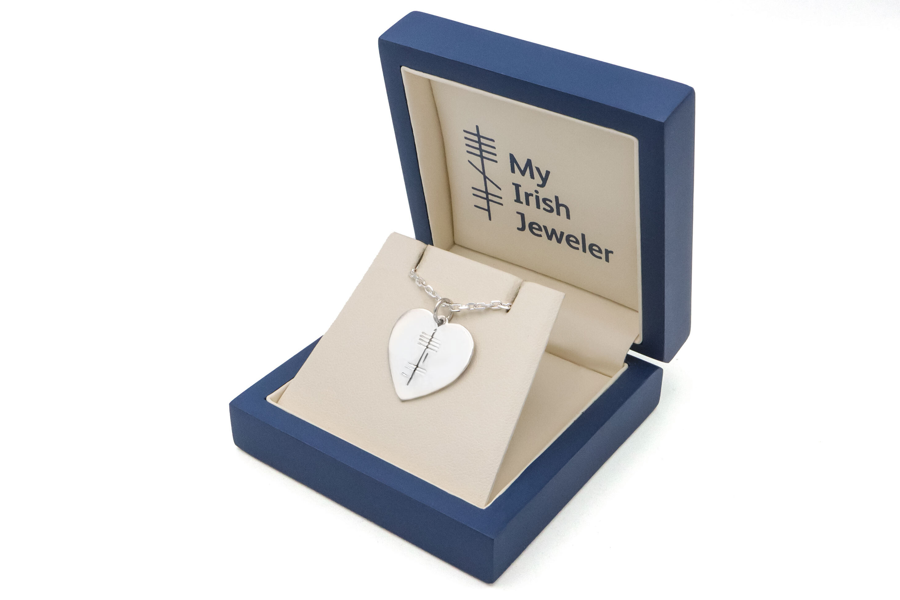 Womens Ogham Necklace in Sterling Silver