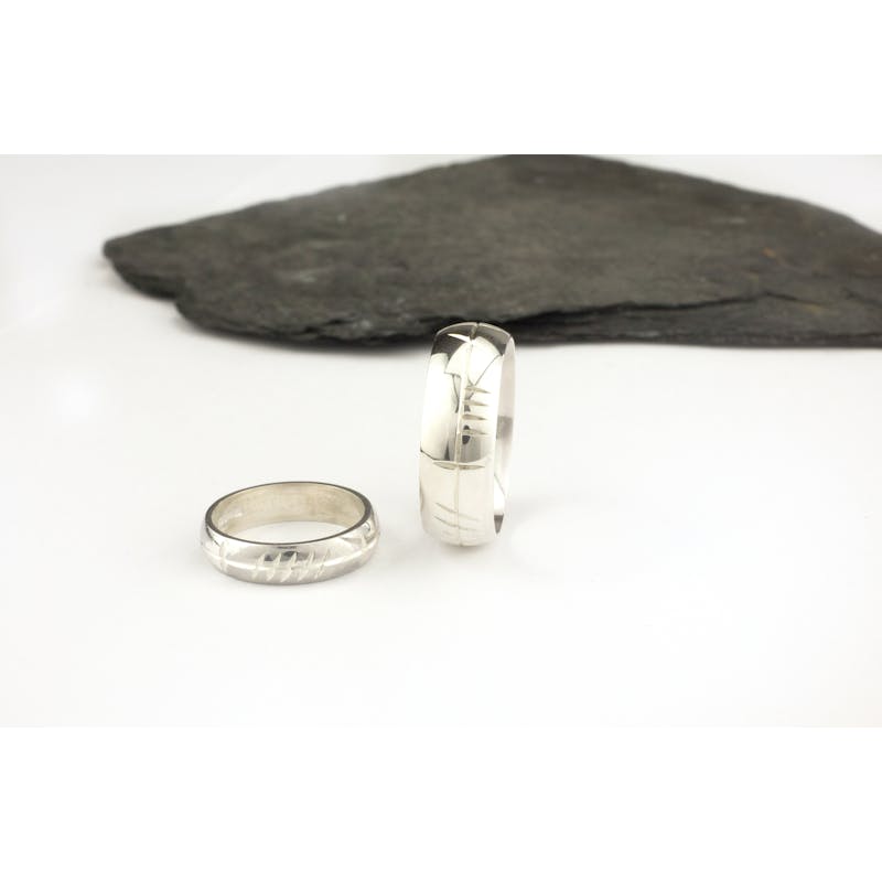Mens Real Sterling Silver Ogham Customizable Wedding Ring