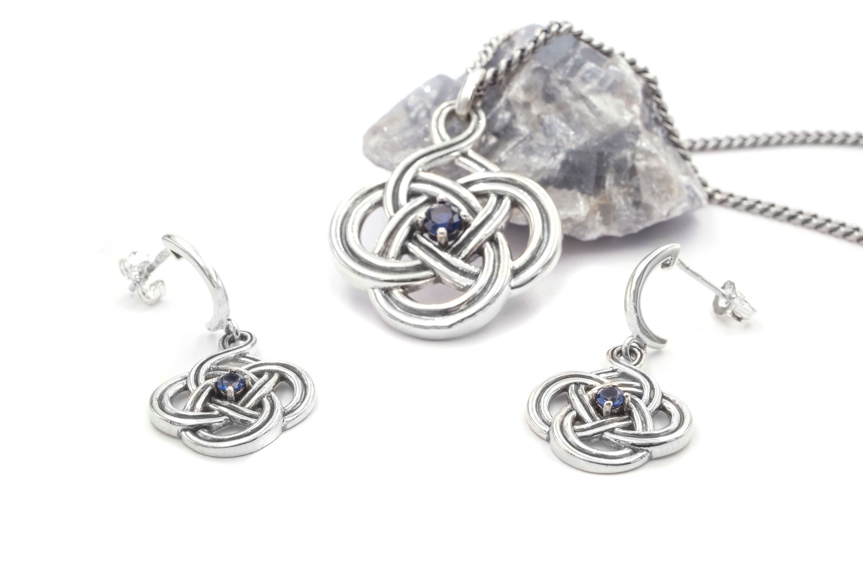 Striking Sterling Silver Celtic Knot Necklace For Women With a Oxidised Finish