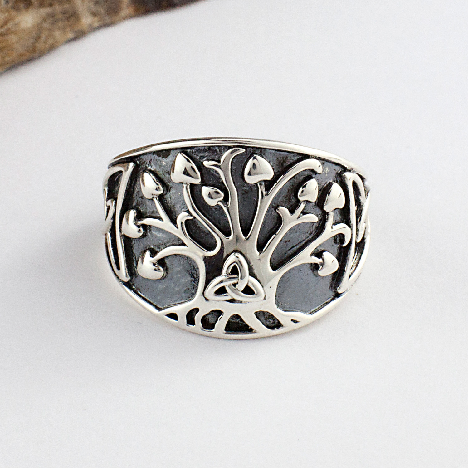 Earth Mother Tree of Life Ring – Celtic Crystal Design Jewelry