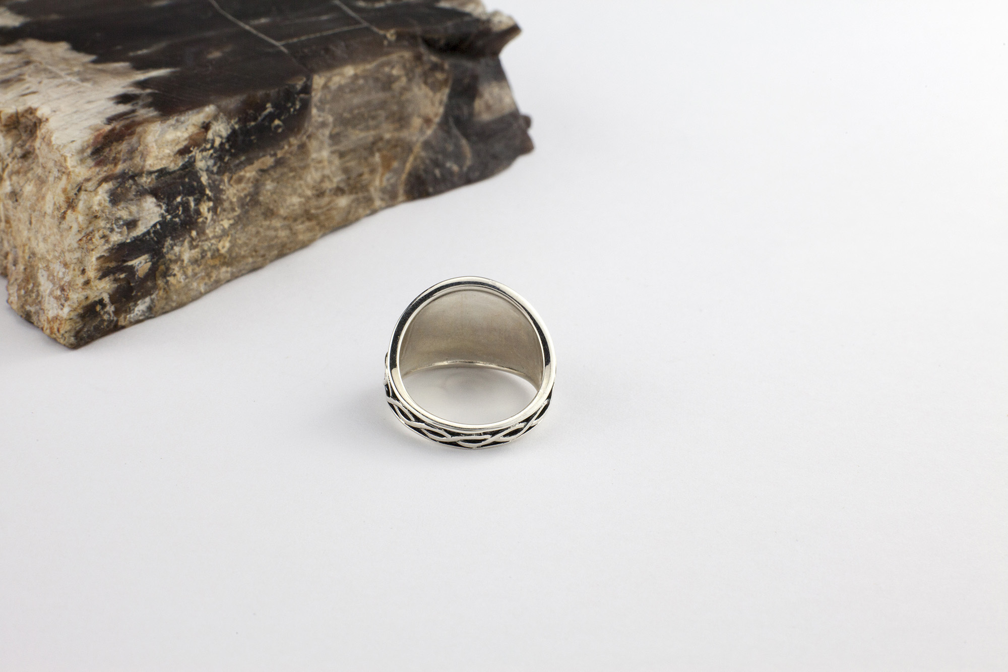 Womens Oxidised Sterling Silver Tree of Life Ring