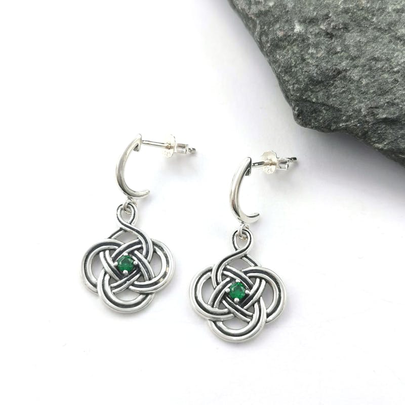 Sterling Silver Oxidized Celtic Knot Earrings, From Ireland