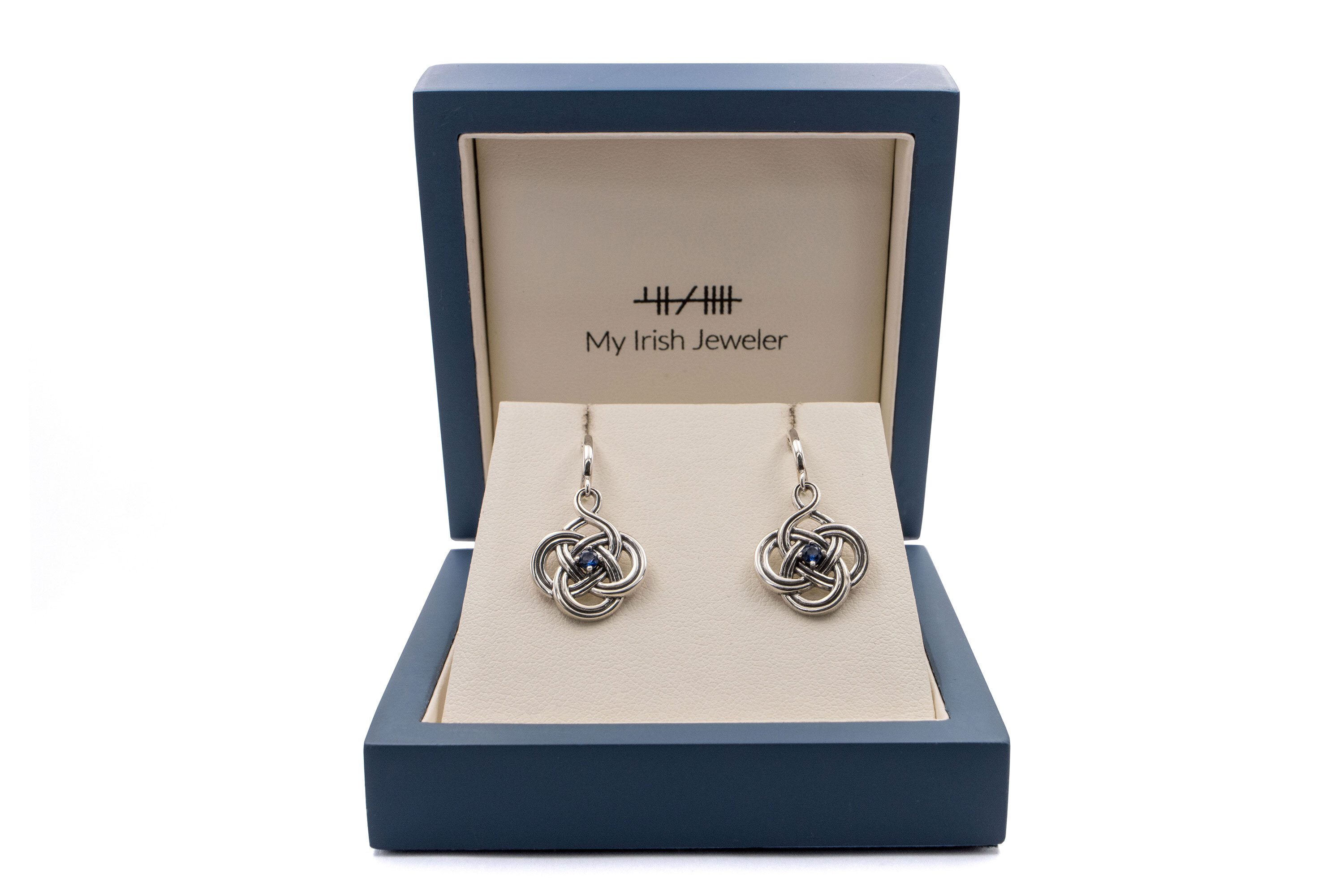 Womens Irish Oxidized Sterling Silver Celtic Knot Gift Set