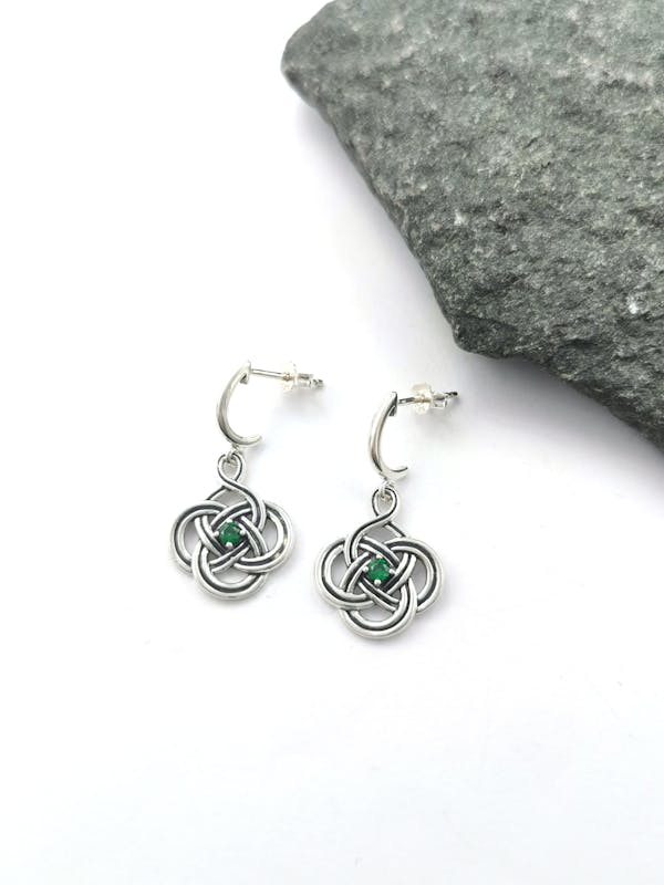Real Sterling Silver Celtic Knot Earrings For Women With a Oxidized Finish