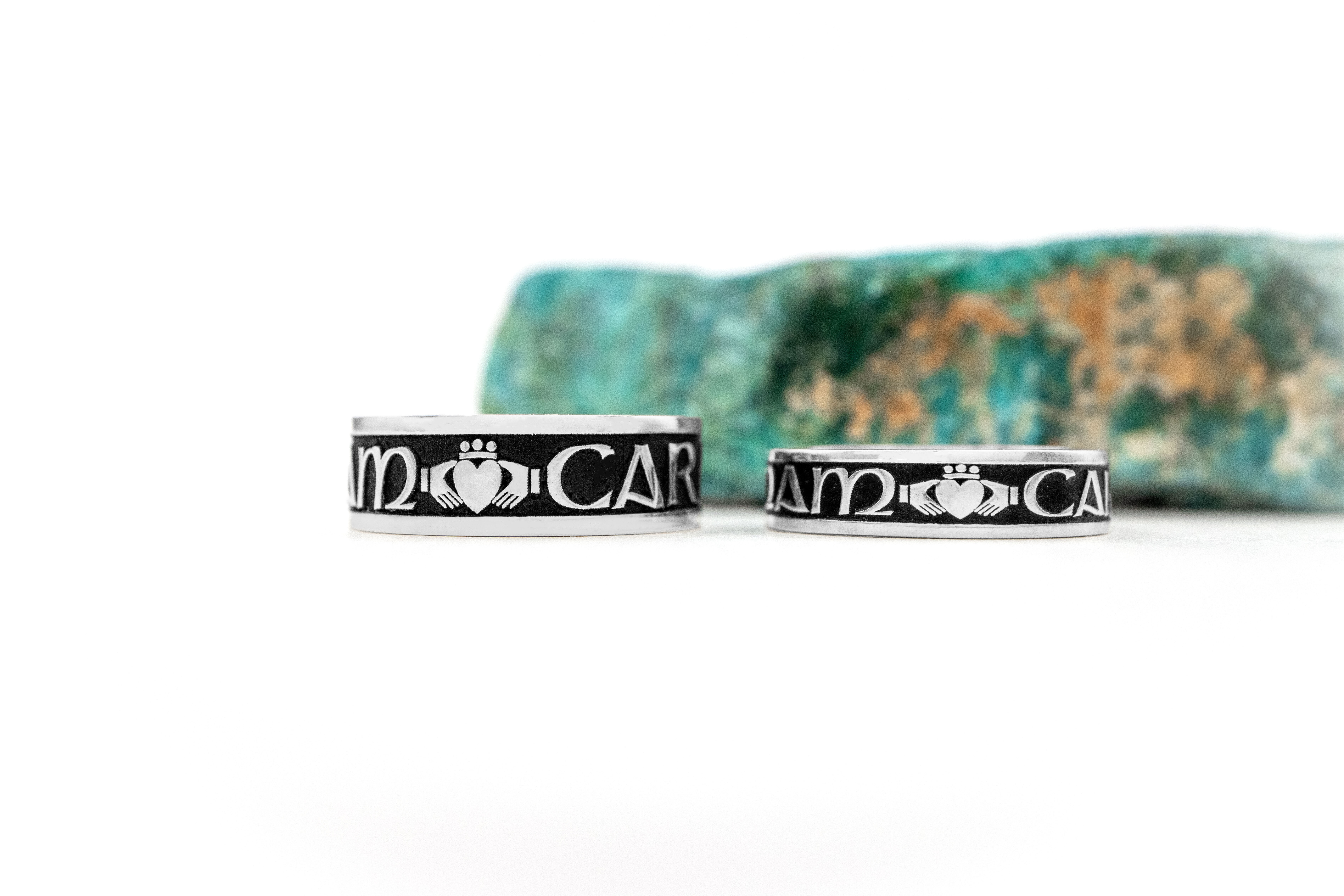 Real Sterling Silver Mo Anam Cara 5.0mm Ring For Women With a Oxidized Finish