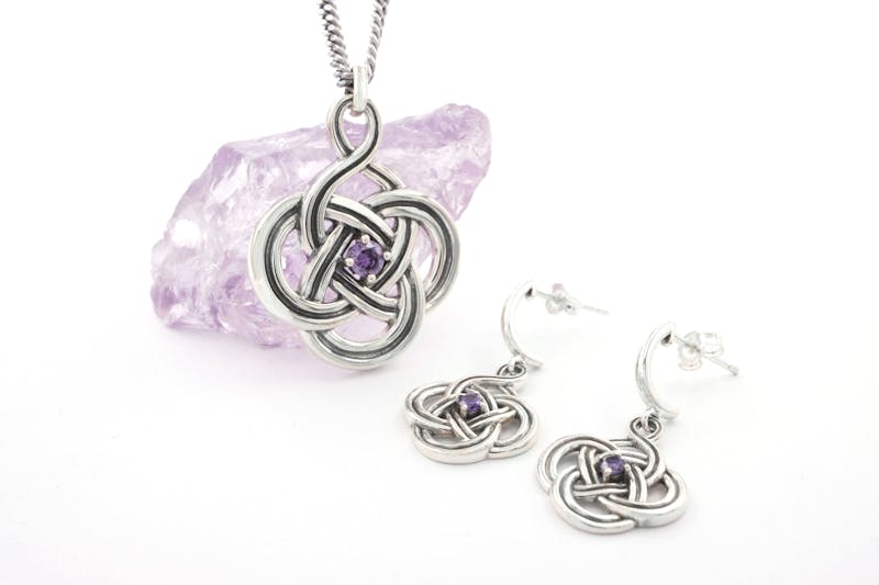 Gorgeous Sterling Silver Celtic Knot Necklace With a Oxidized Finish For Women
