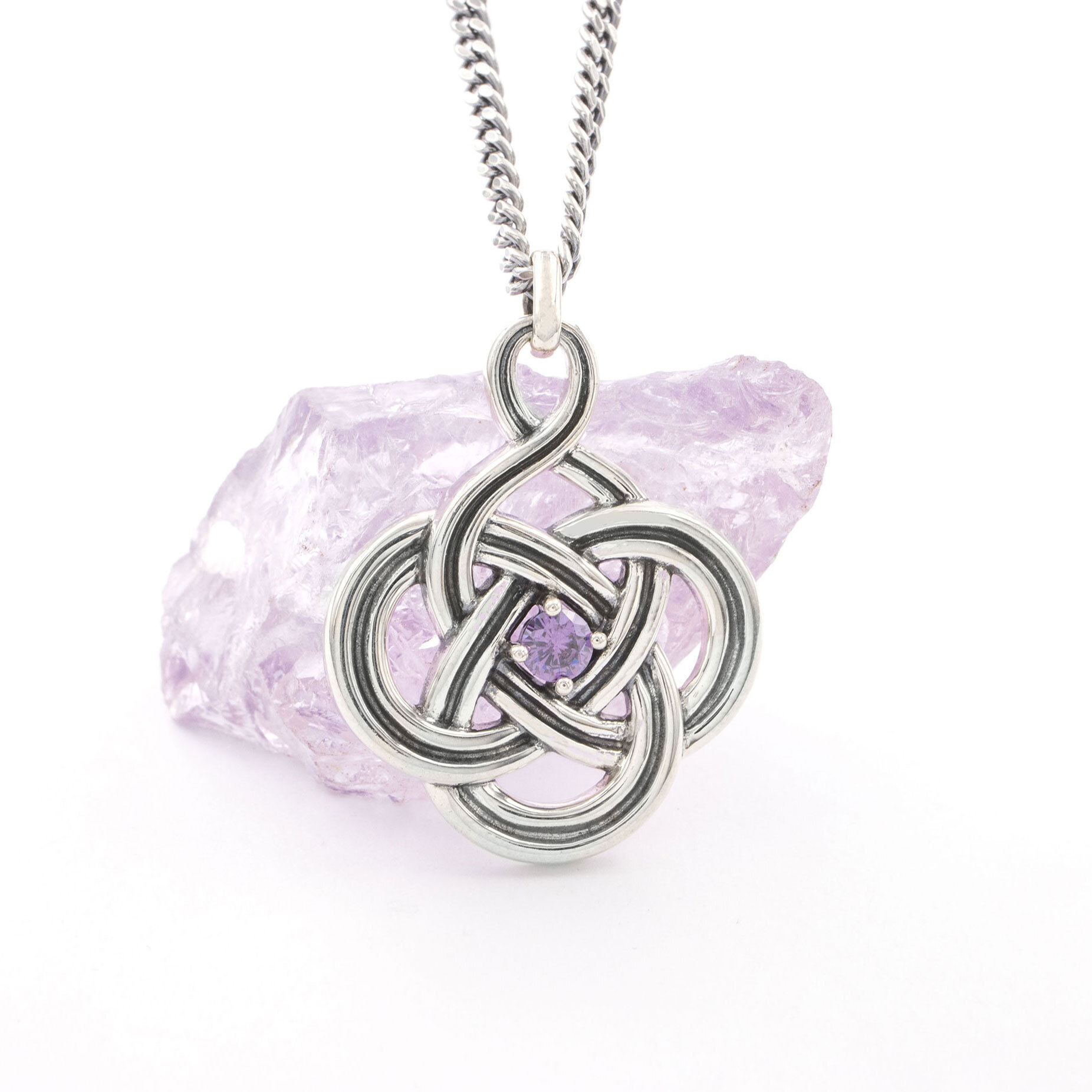 Sterling Silver Oxidised Celtic Knot Necklace
