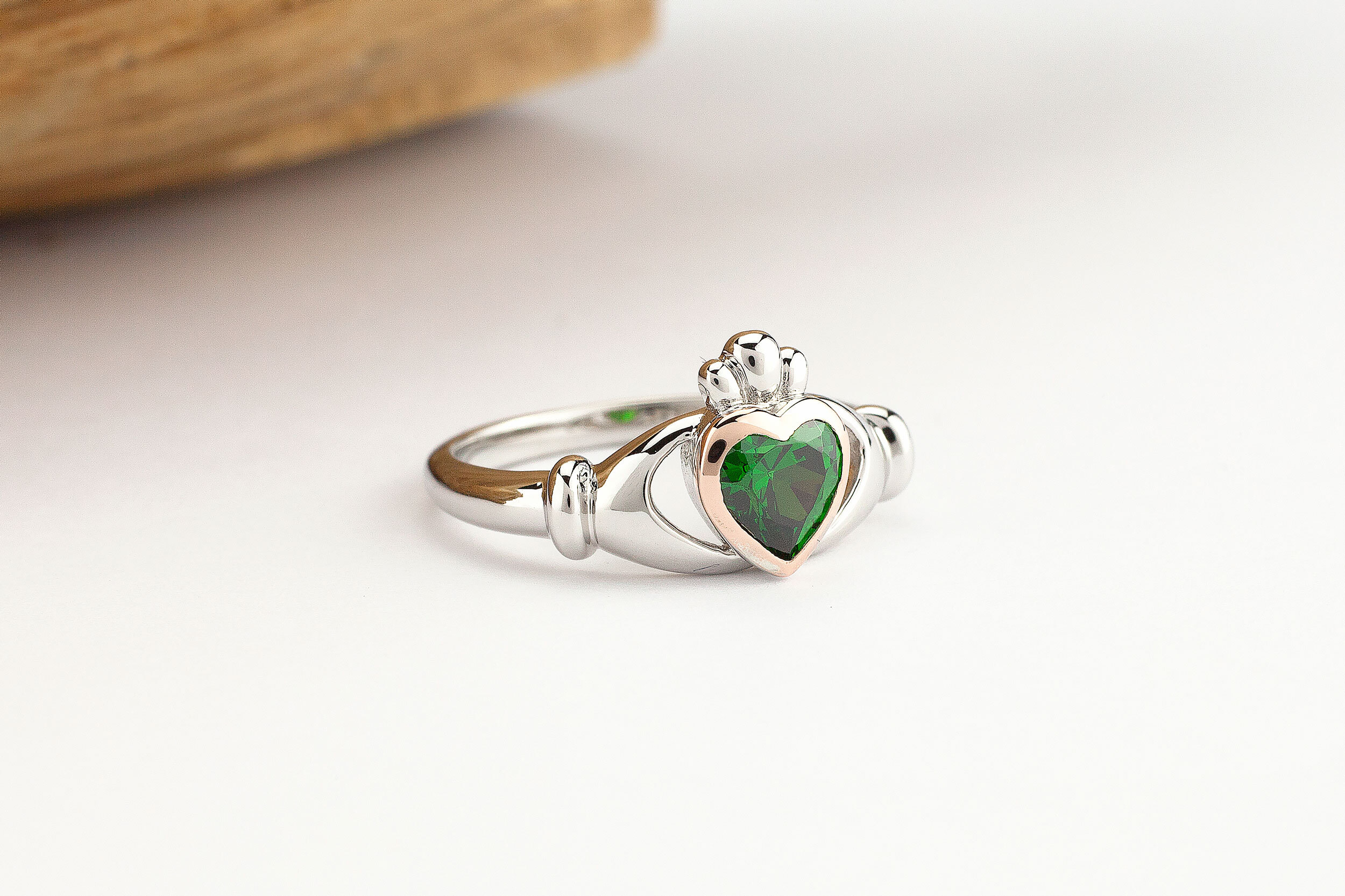 Silver and rose 2025 gold claddagh ring