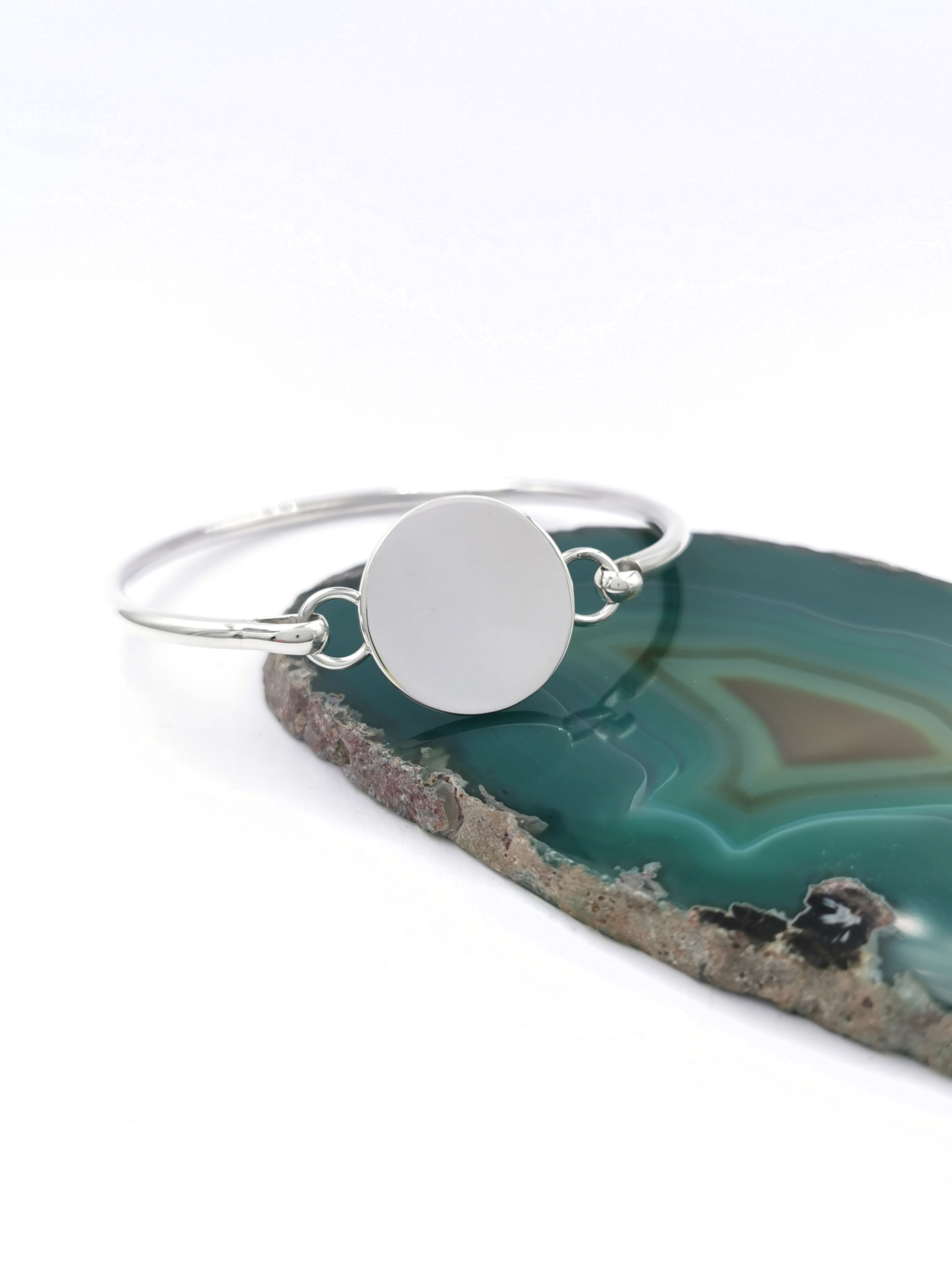 Womens Ogham Bracelet in Sterling Silver With a Polished Finish