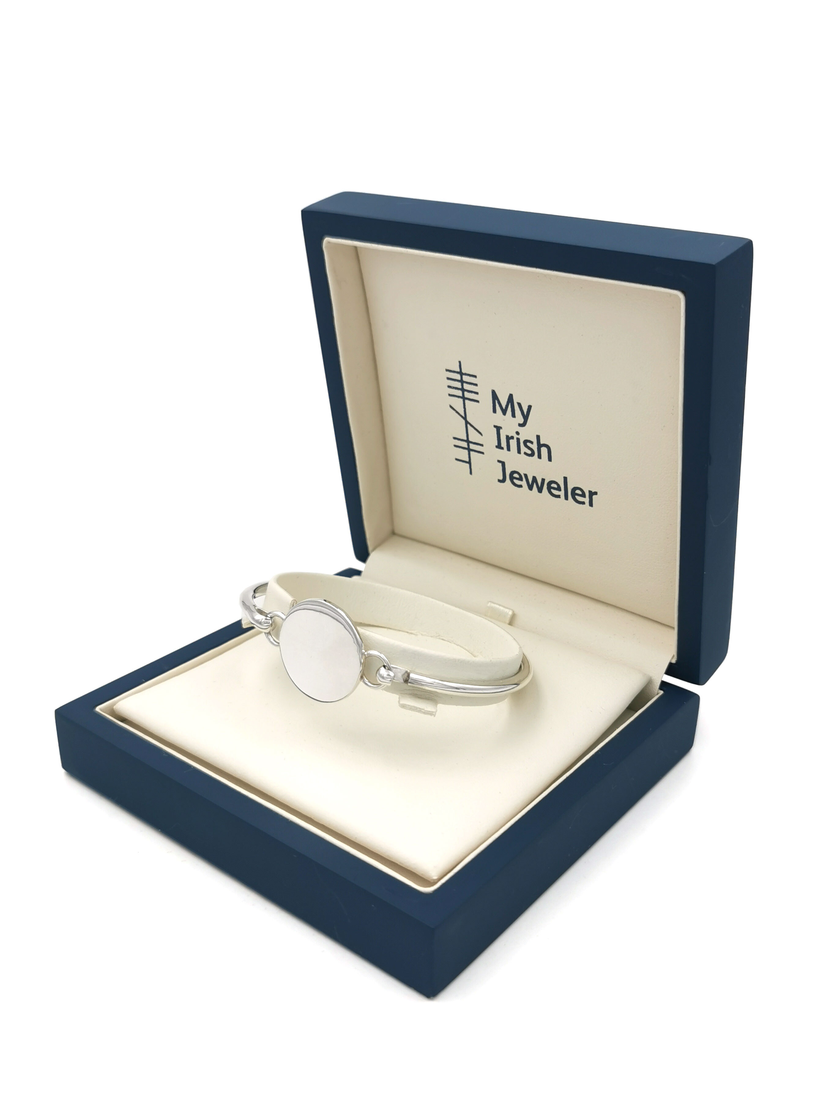 Womens Polished Sterling Silver Ogham Bracelet. In Luxury Packaging.