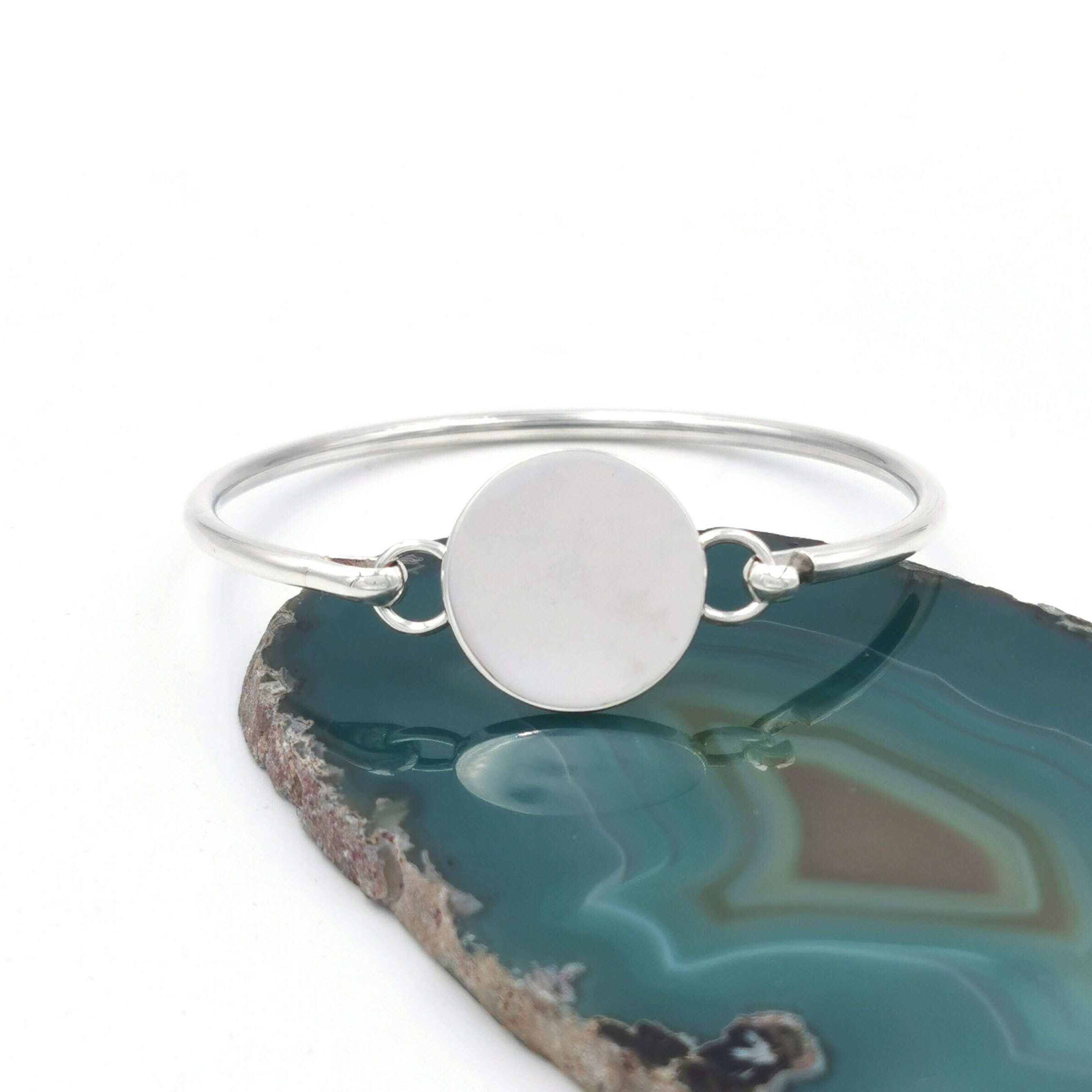 Customizable Sterling Silver Ogham Bracelet For Women With a Polished Finish