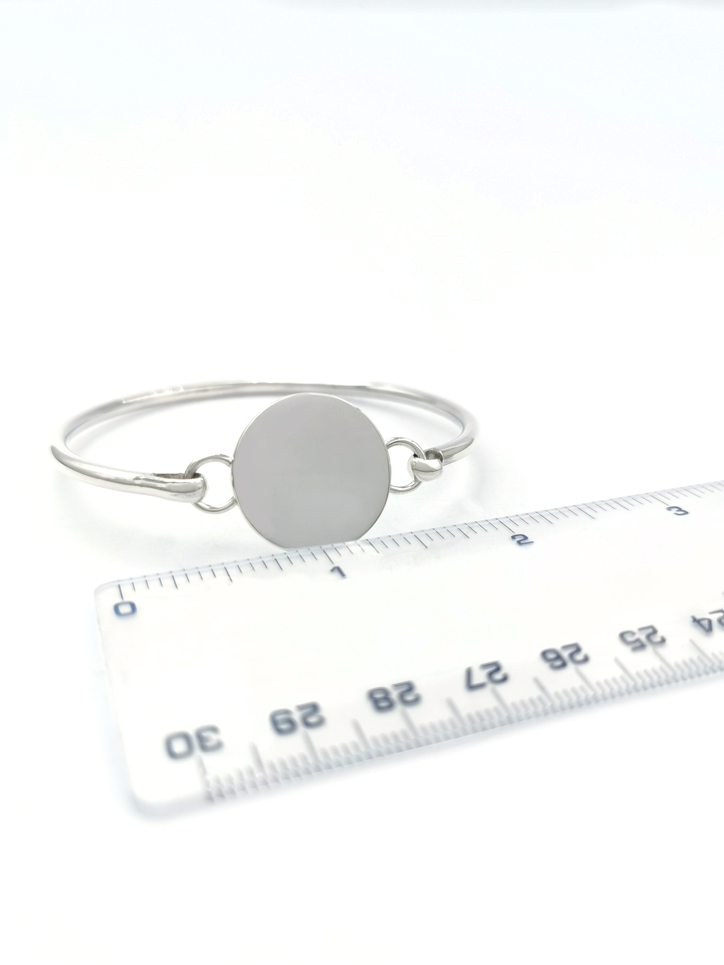 Womens Real Polished Sterling Silver Ogham Personalizable Bracelet. Picture For Scale.