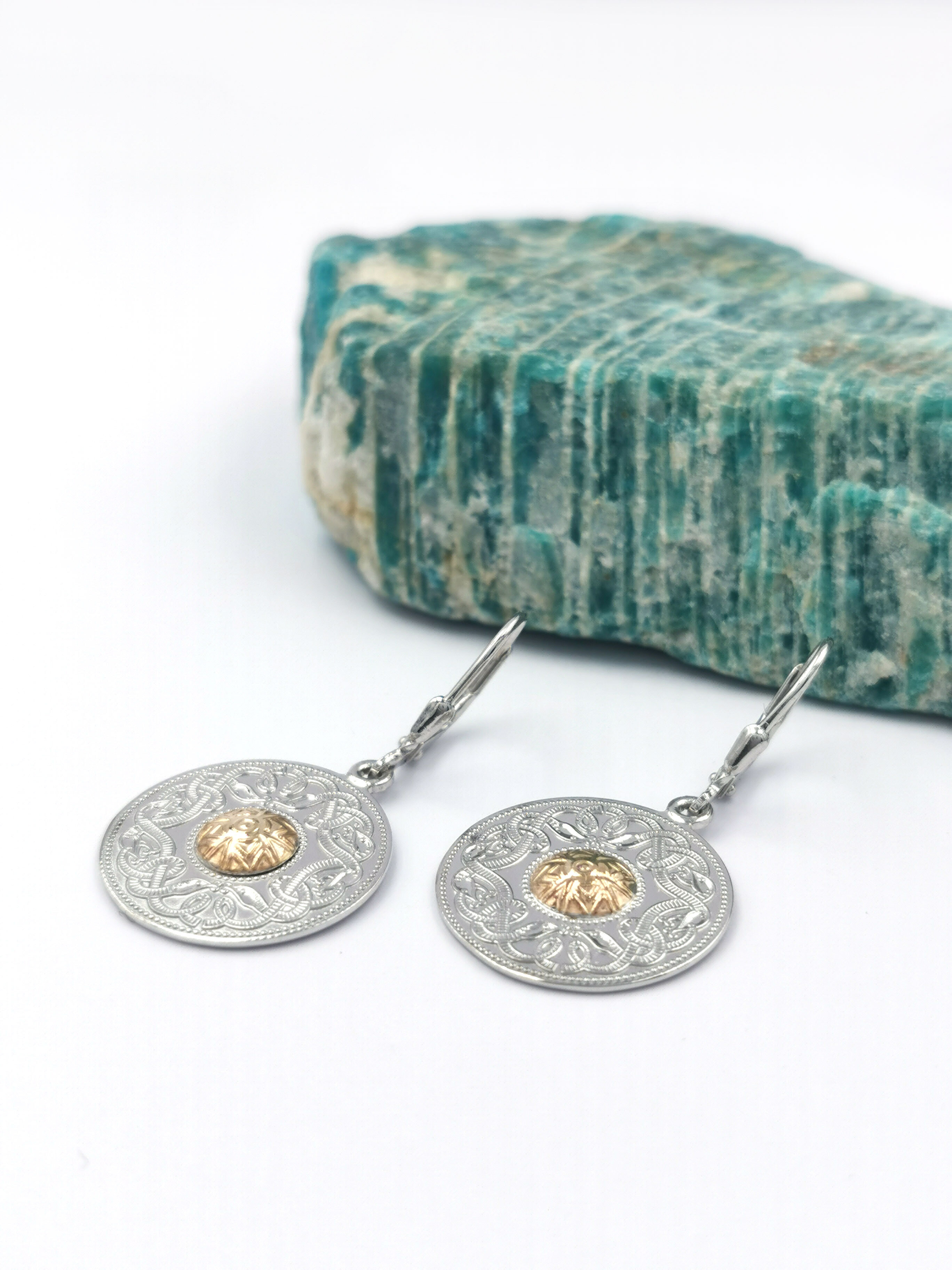 Womens Polished Sterling Silver & 18K Yellow Gold Celtic Warrior Gift Set