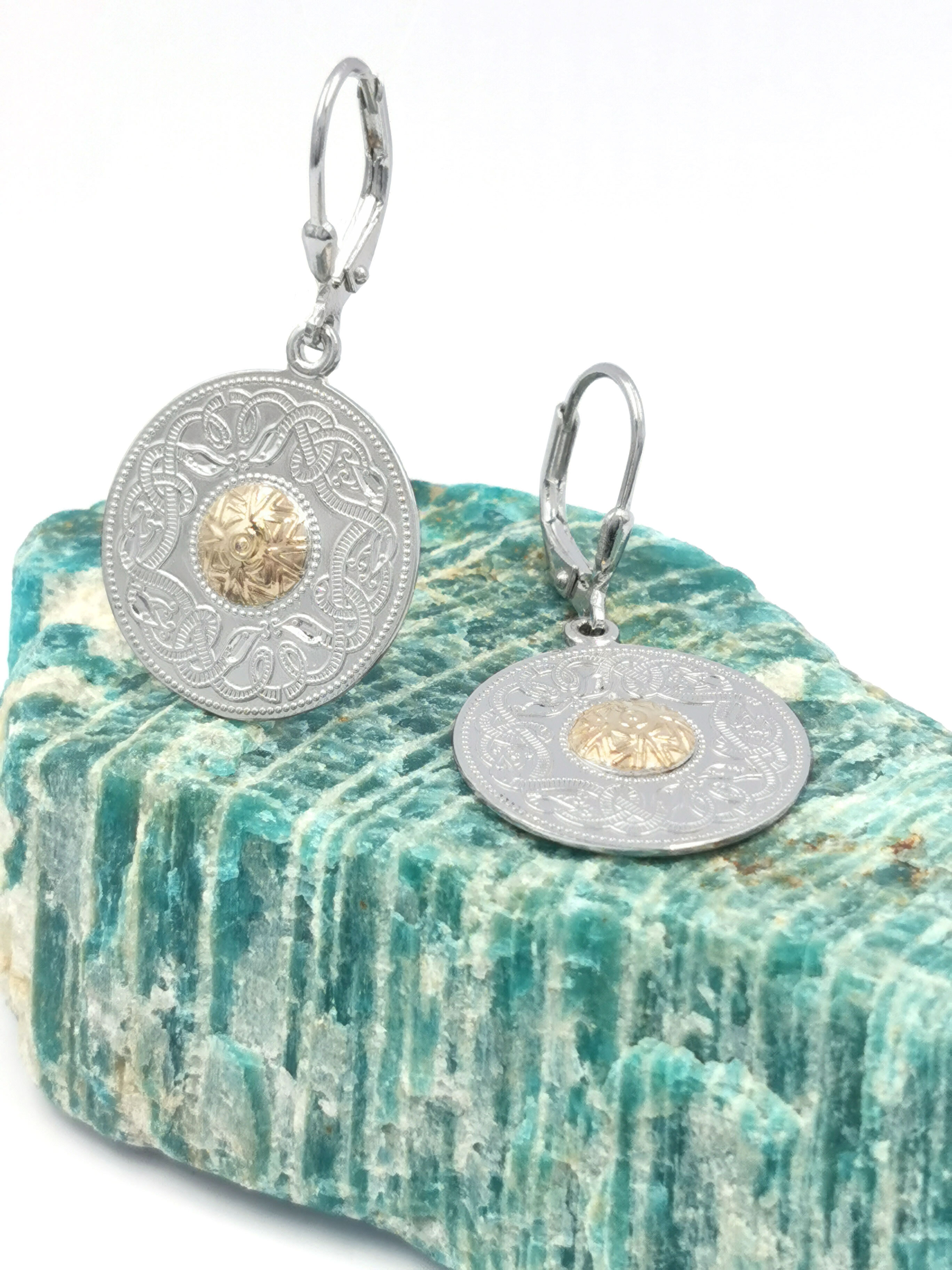 Large Womens Striking Sterling Silver Celtic Warrior Earrings