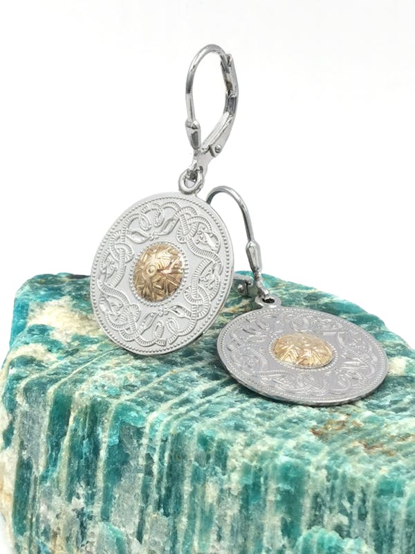 Large Gorgeous Sterling Silver Celtic Warrior & Celtic Knot Earrings For Women