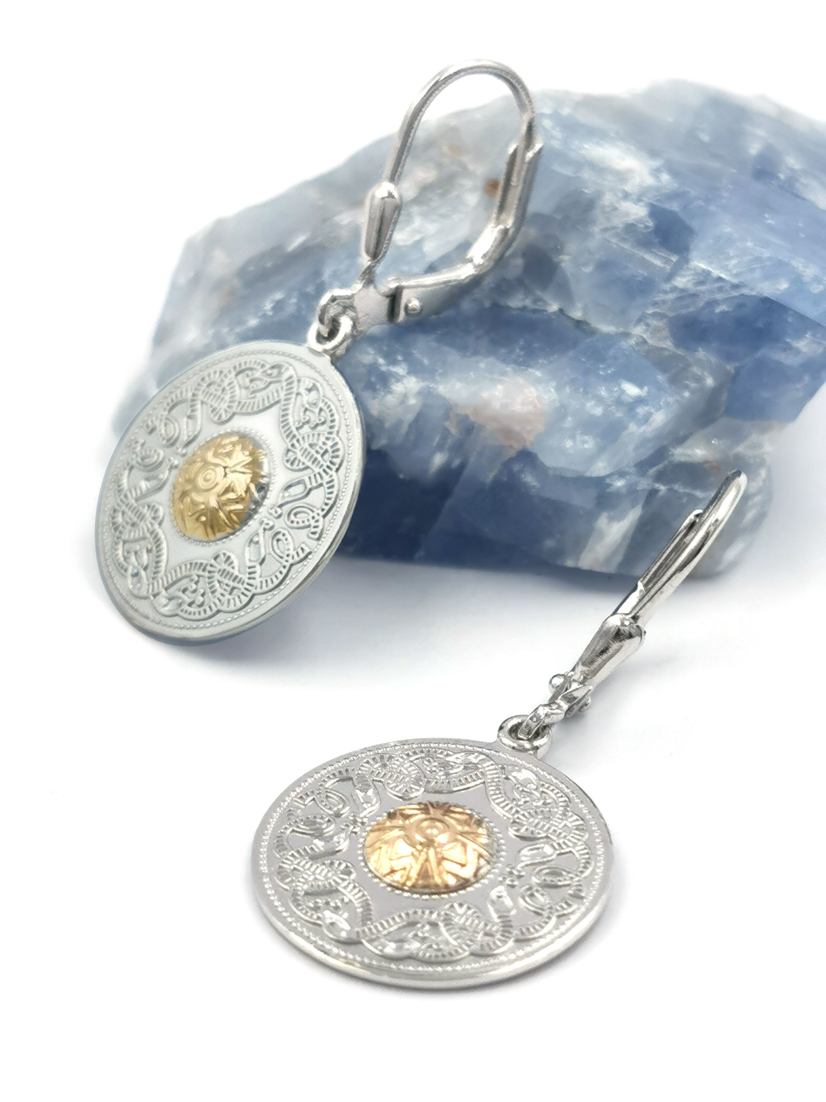 Gorgeous Sterling Silver & 18K Yellow Gold Celtic Warrior Gift Set For Women With a Polished Finish