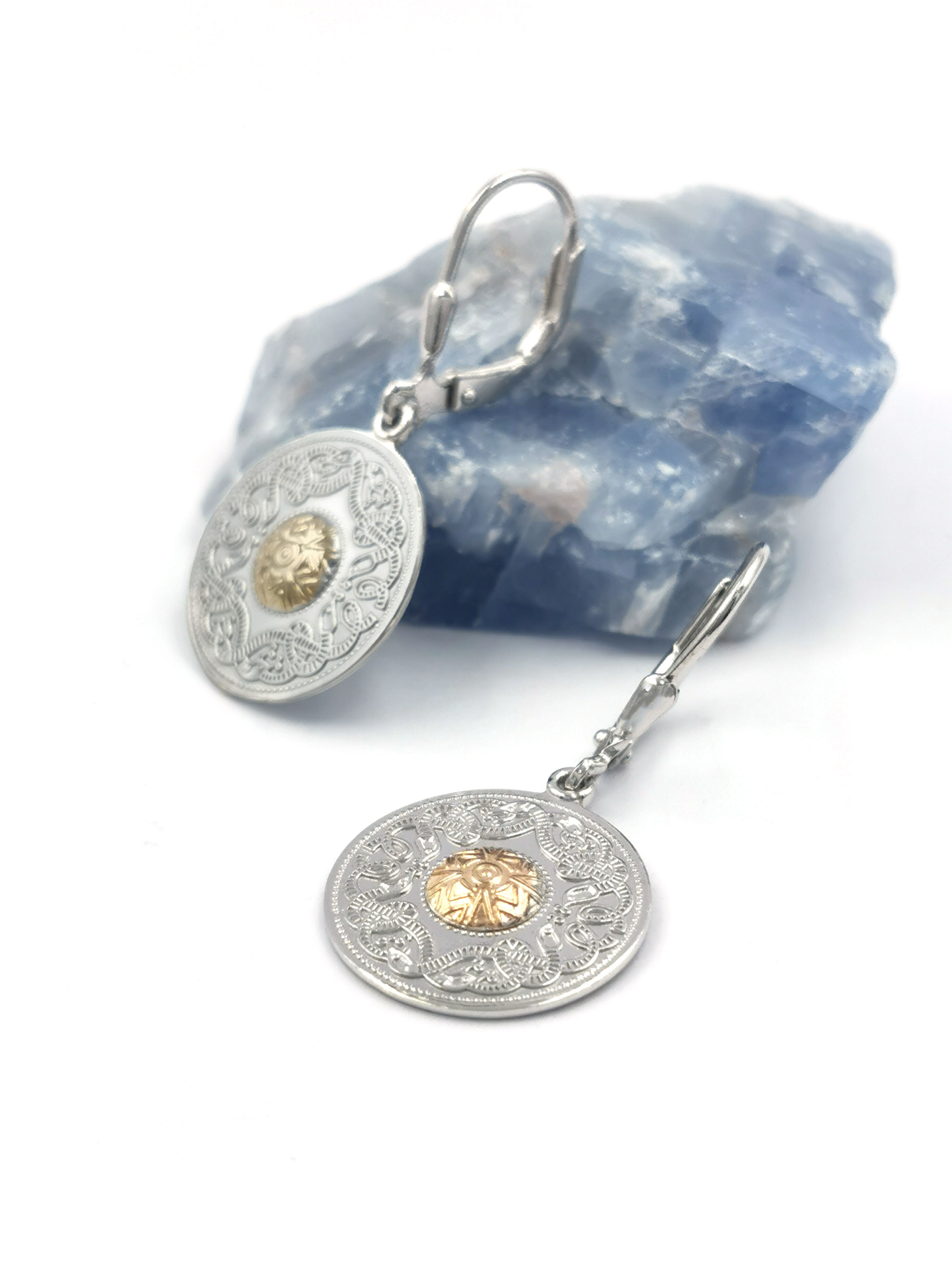 Womens Celtic Warrior Earrings in Sterling Silver