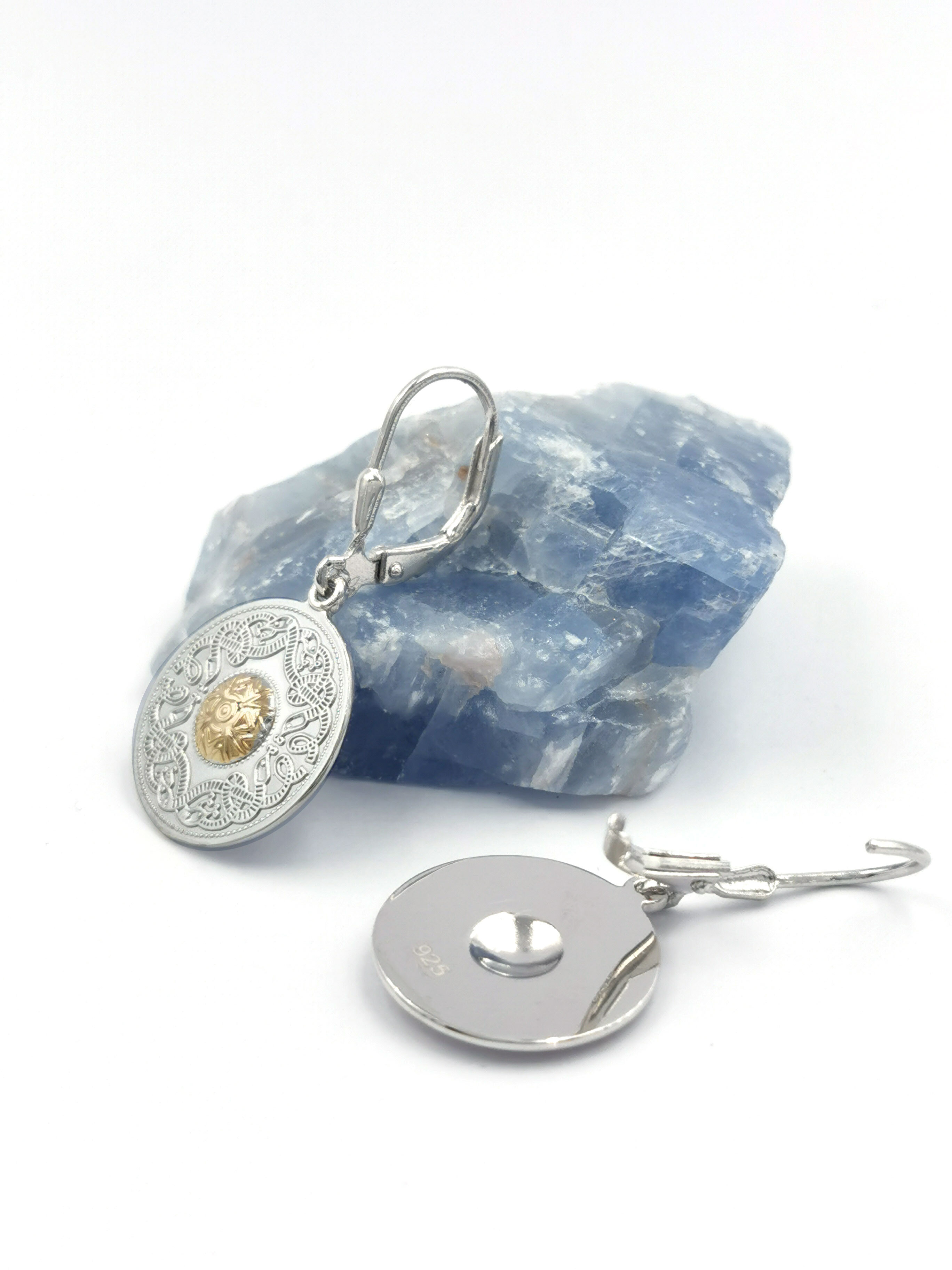 Womens Small Sterling Silver Celtic Warrior & Celtic Knot Earrings